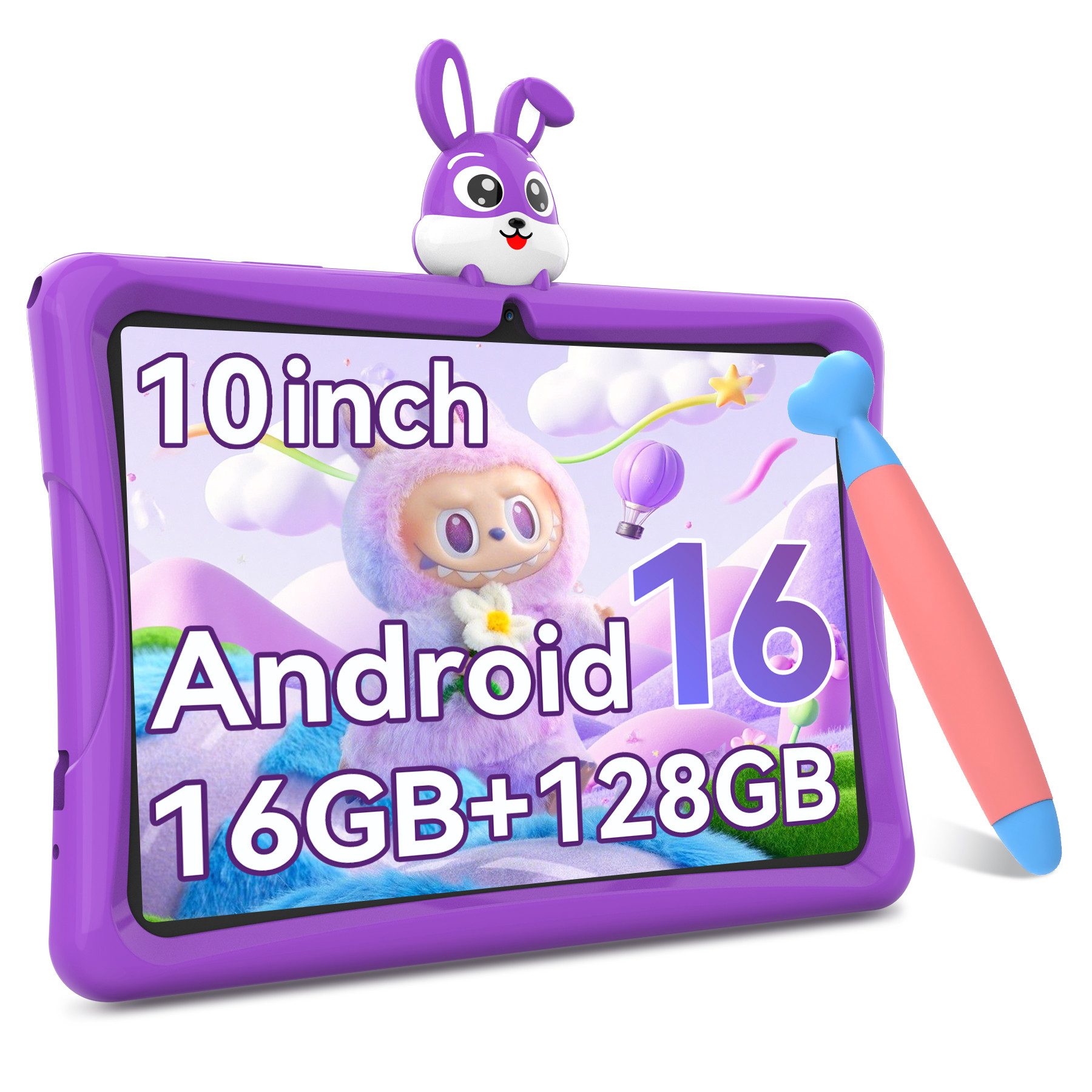 TABWEE 10.1'' Kids Android 64/128GB mit Stylus Tablet (10.1", 64 GB, Android 16, 5G wifi, Android 15, Google Kids Space, Gemini AI, mit Stift)