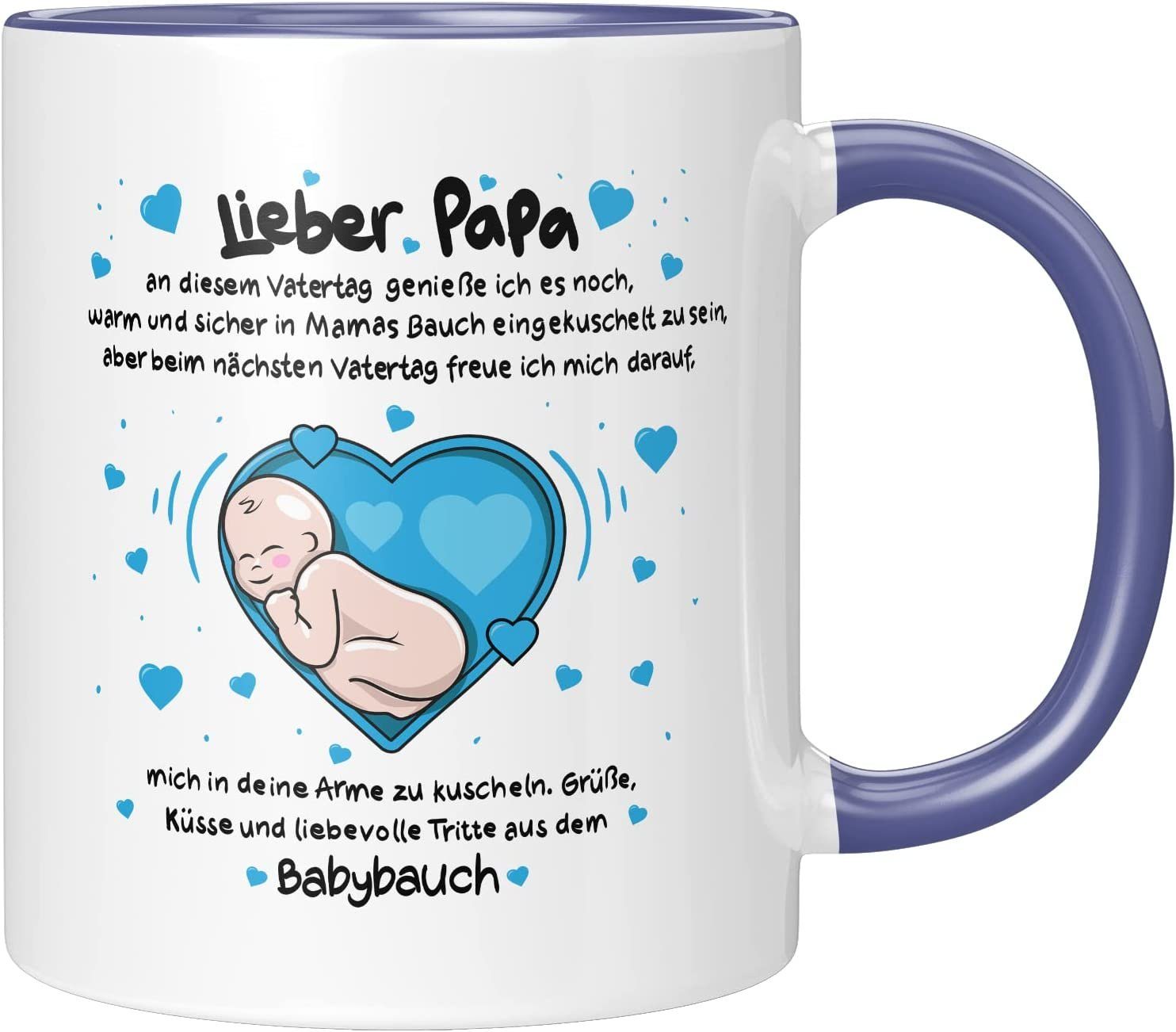 Liebtastisch Tasse LIEBTASTISCH - Lieber Papa - Vatertag-Geschenk für eine werdende Väter, 330ml Blau