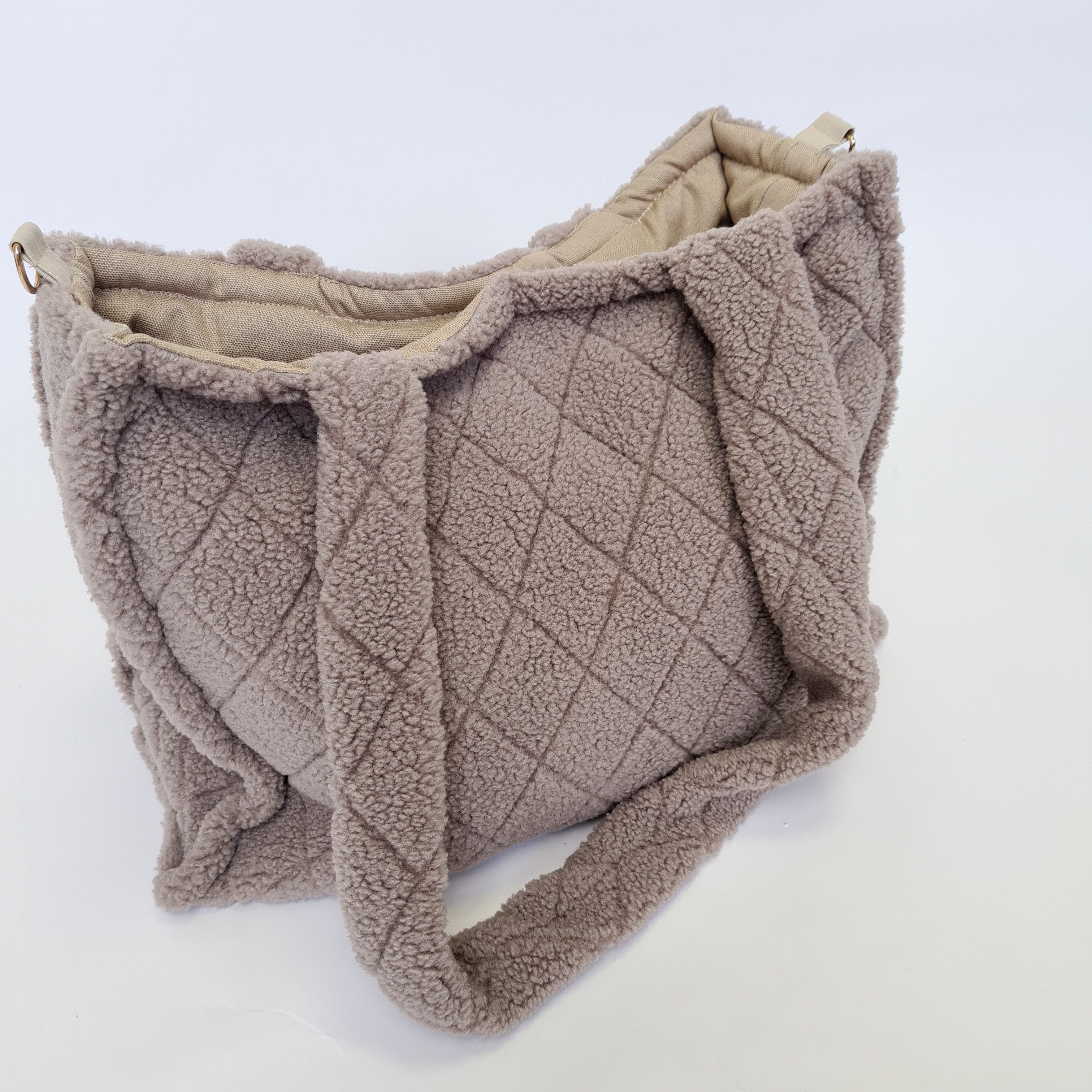 LittleANTunique Kinderwagen-Tasche Wickeltasche I Shopper I Teddy beige I Mommy Bag