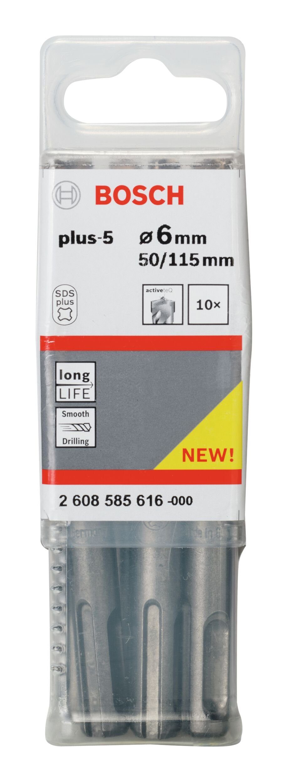 Thumbnail - BOSCH Universalbohrer, (10 Stück), SDS plus-5 Hammerbohrer, 6 x 50 x 115 mm - 10er-Pack