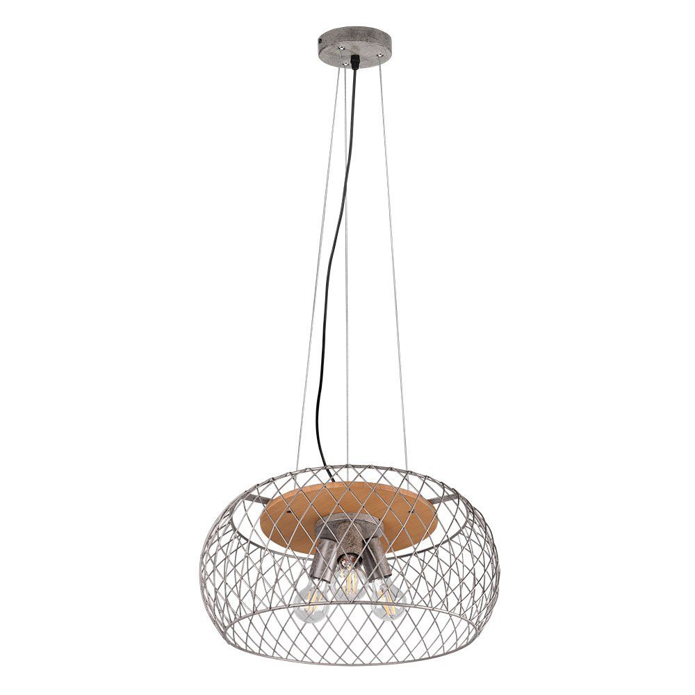 TRIO Leuchten Pendelleuchte, Leuchtmittel nicht inklusive, Pendellampe Hängeleuchte Wohnzimmer Metall Deckenlampe silber