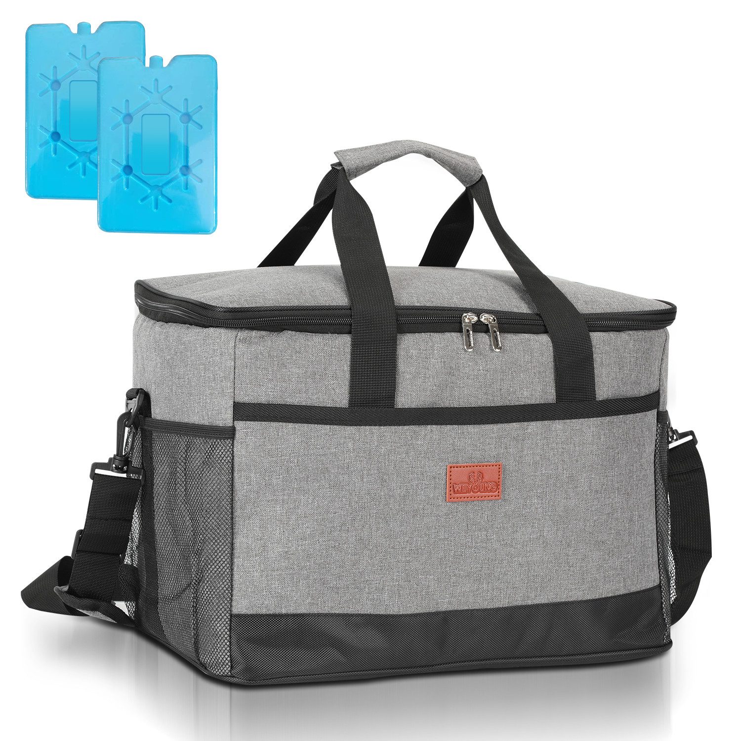 Clanmacy Kühltasche Kühltasche mit Kühlelemente Picknicktasche Lunchtasche Mittagessen, 15L/25L/33L, mit 2er Kühlakkus, isoliert mit Kühlfunktion