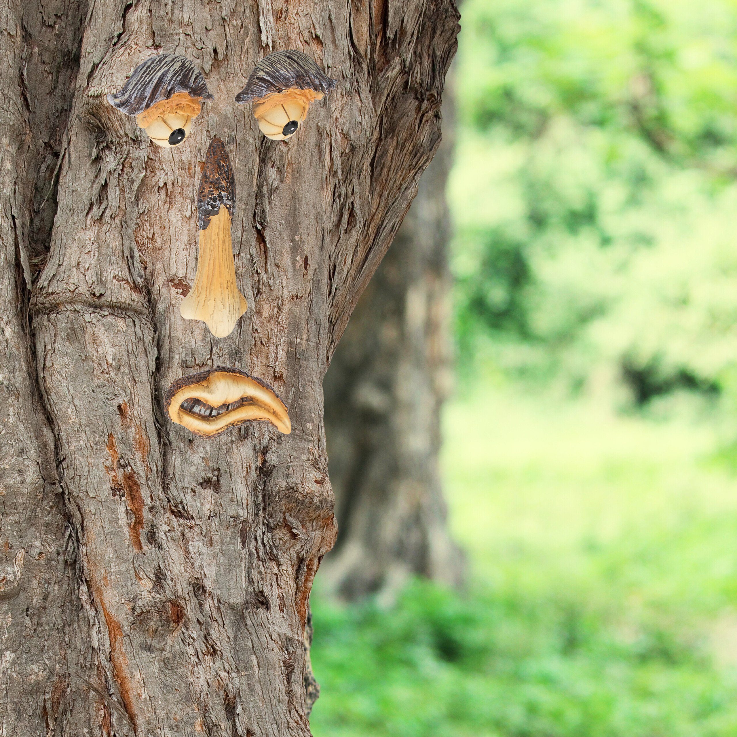 Gartenfigur 4-teilig relaxdays Baumgesicht