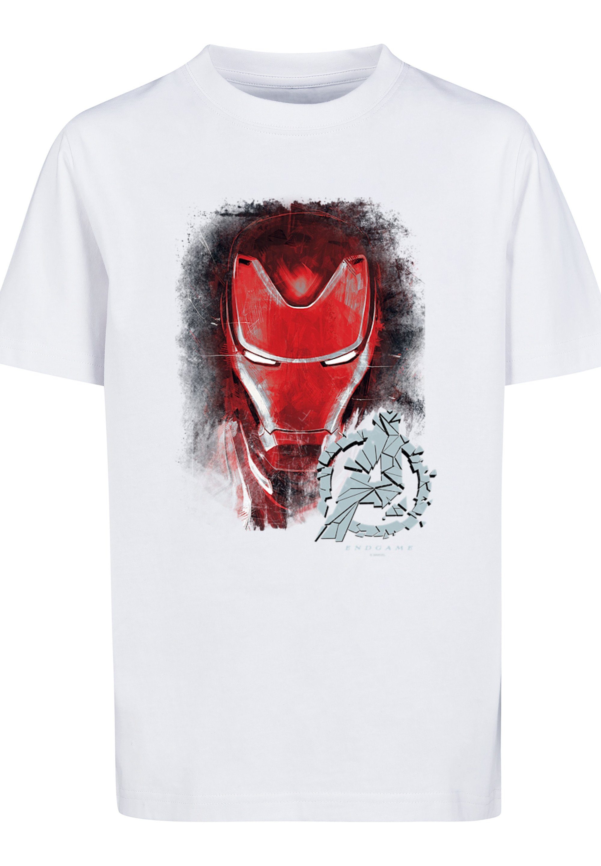 Man Endgame Print Iron Kinder,Premium Marvel weiß Unisex Avengers T-Shirt F4NT4STIC Merch,Jungen,Mädchen,Logo Brushed