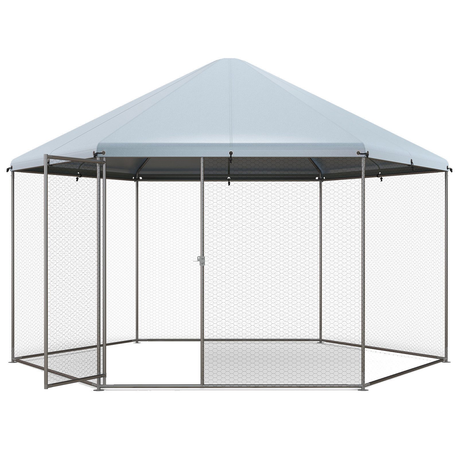 COSTWAY Hühnerstall, Freilaufgehege Freigehege für 8-15 Hühner