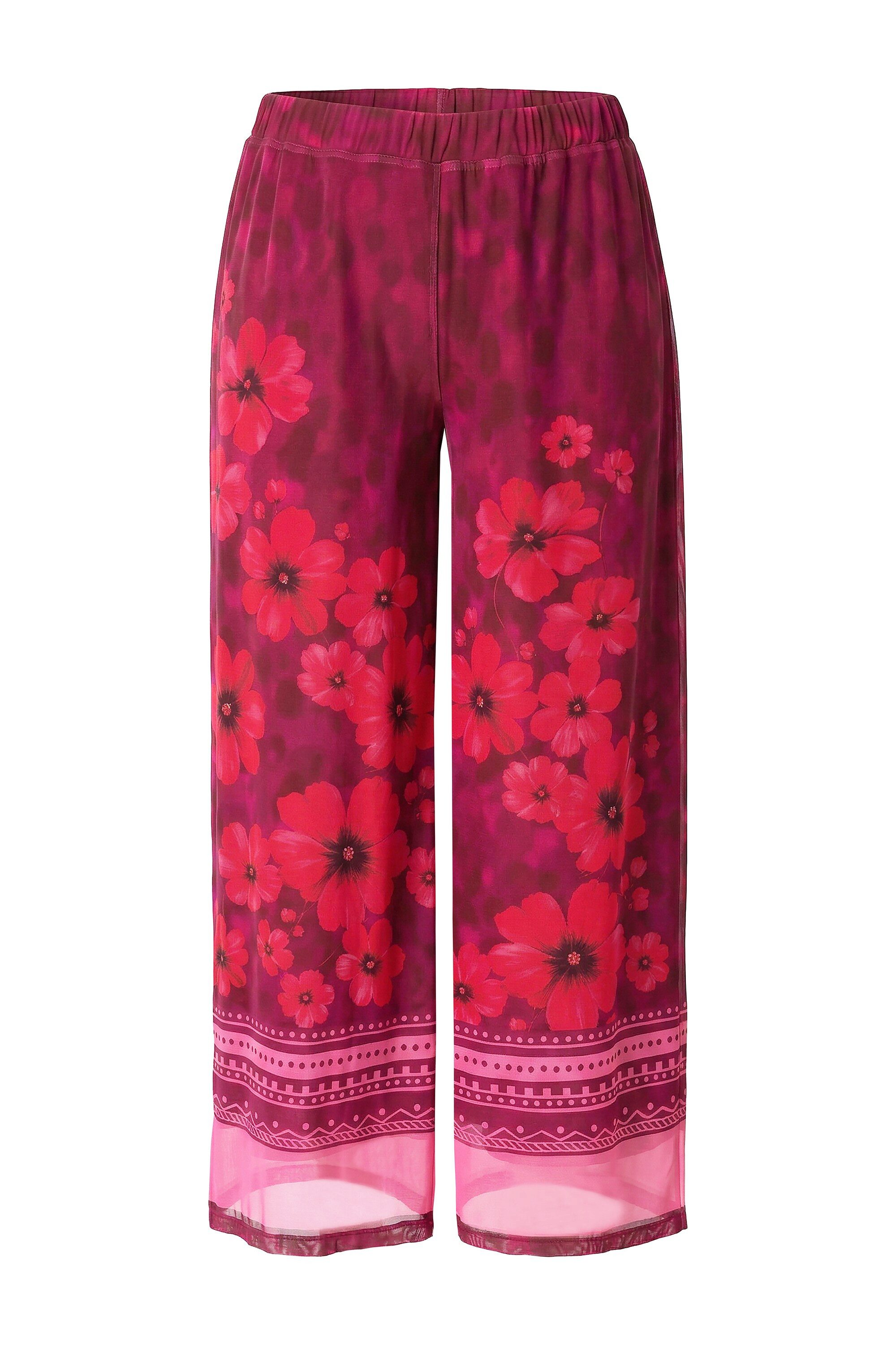 Funktionshose Mesh-Culotte gerades Bein Blumenmuster Elastikbund