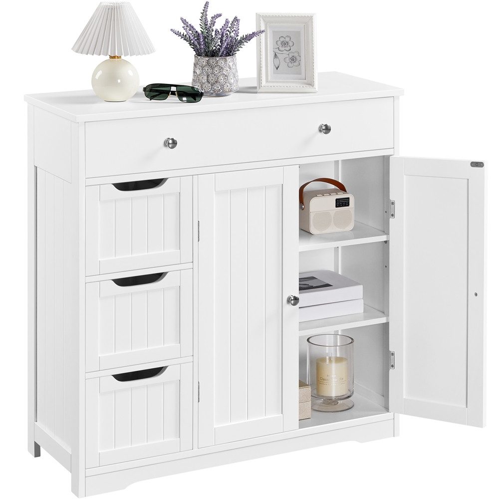 Yaheetech Badkommode Badezimmermöbel Einlegeboden verstellbar, Badezimmerschrank Badschrank mit 4 Schubladen & 1 Schrank. Reduzierter Preis € 99,99. Unverbindliche Preisempfehlung € 189,99, (€ 99,99 pro 1 Stk)