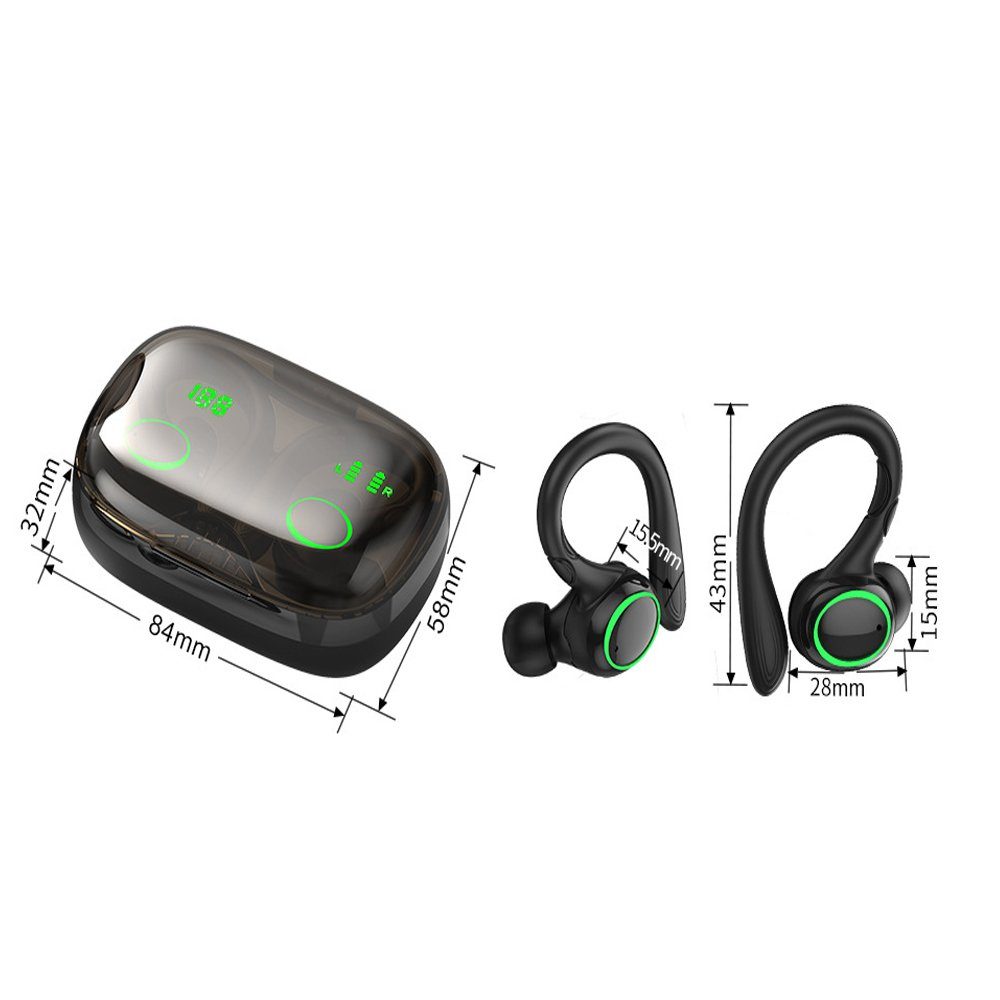 Sport, mit Bluetooth Kopfhörer Mikrofon in Ear Kabellos Bluetooth-Kopfhörer Kopfhörer GelldG