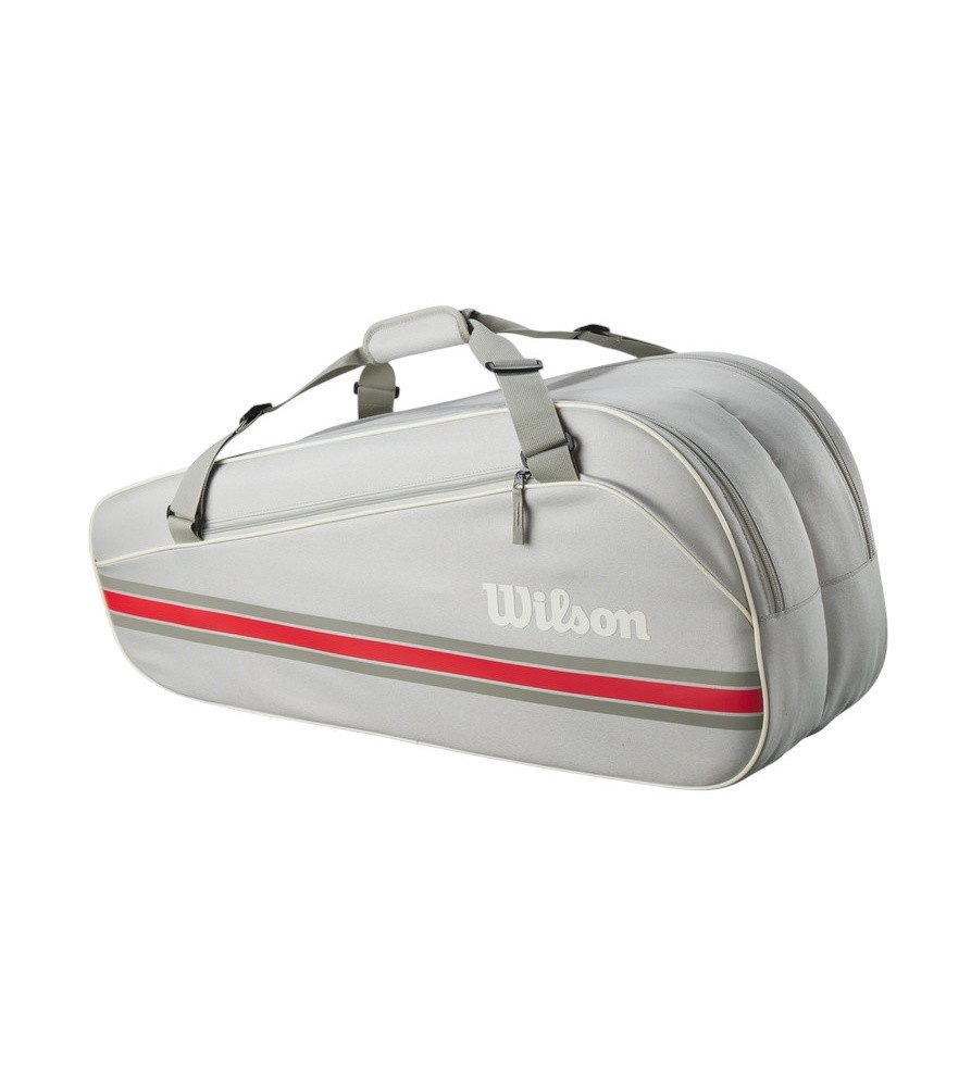Wilson Sporttasche Tennis-Racketbag Team (Schlägertasche, 2 Hauptfach) 2025 grau 6er