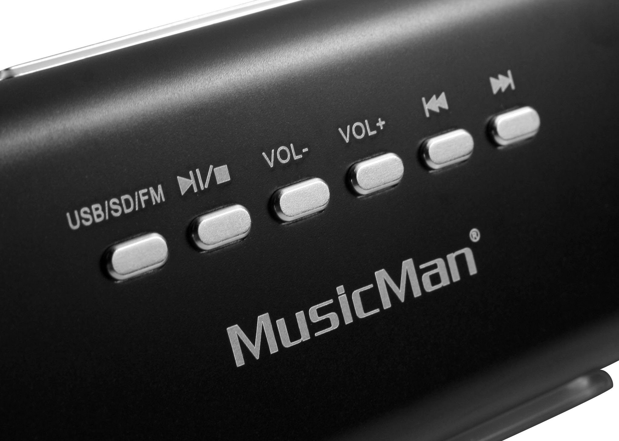MusicMan MA schwarz Technaxx (6 W) Portable-Lautsprecher 2.0 Soundstation