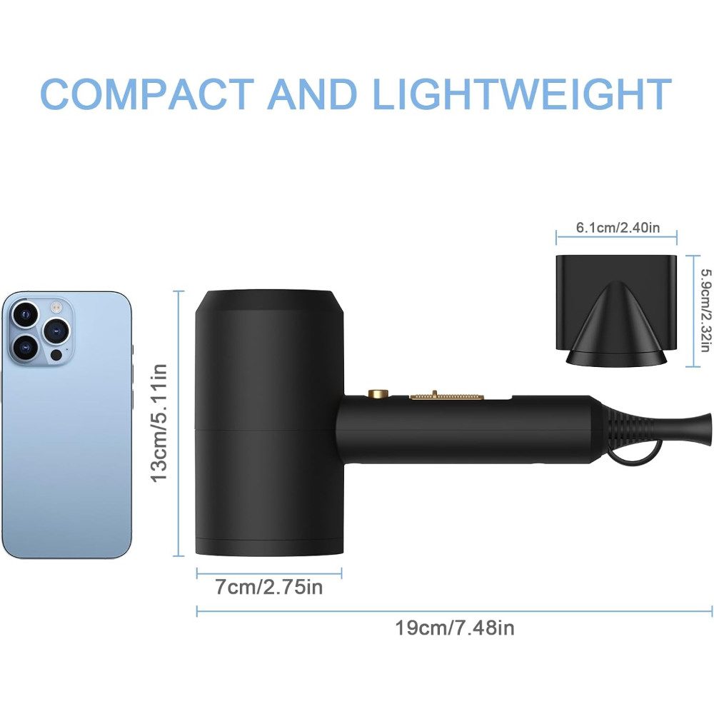 slopehill Haartrockner AC Motor Schnelltrocknen Hair Dryer, Salon mit Heiß-/Kalttaste, 1800 W, Profi Styling Set mit Diffusor und Konzentrator, 3 Concentrators and Diffuser, 3 Temperatureinstellungen, 2-Gang