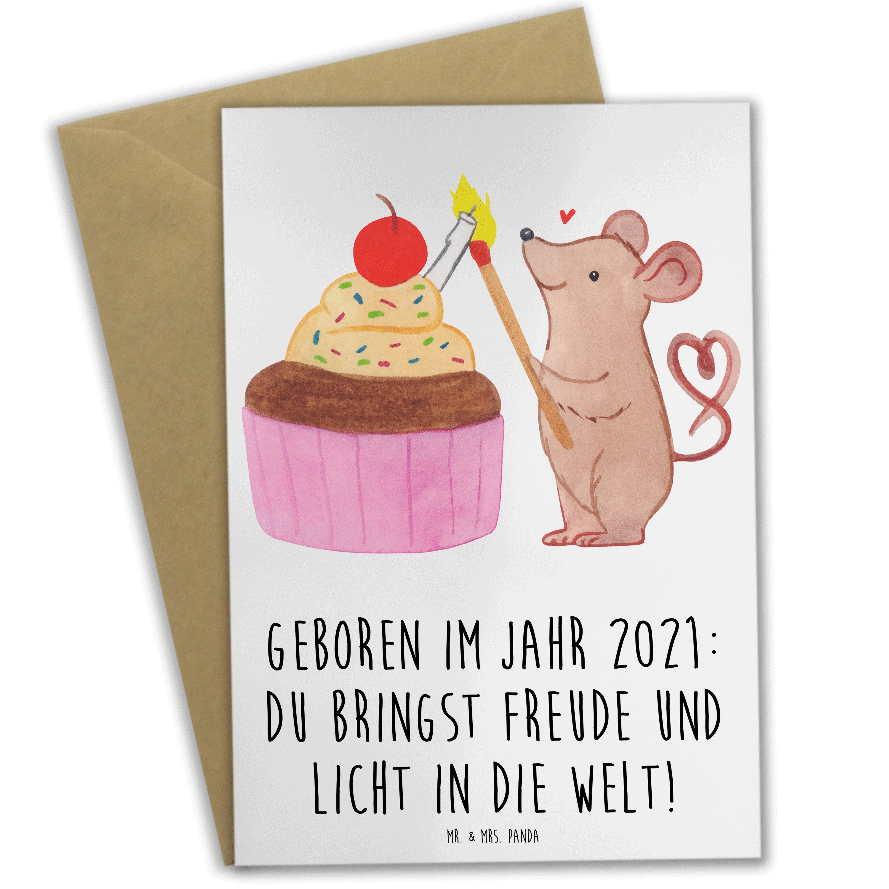 Grußkarte 2021 Geburtstag Freude - Weiß - Geschenk, 2021 Geburtstagsgeschenk, G