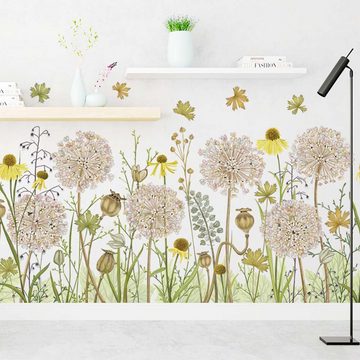 FIDDY 3D-Wandtattoo Wandaufkleber Antik Rustikal Pflanzen Blumen Selbstklebend (1 St)