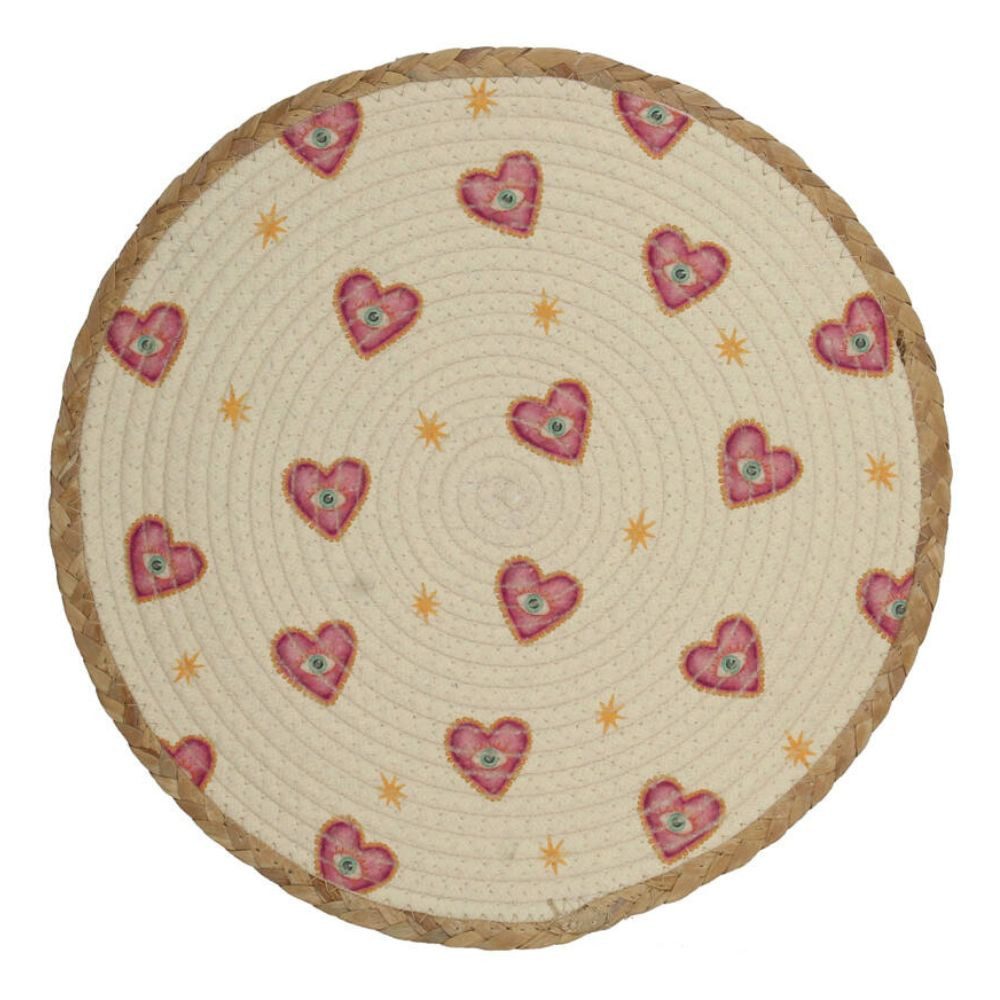 Kersten BV Platzset Tischunterlage Natur - Herzen ⌀ 38 cm, (1-St)