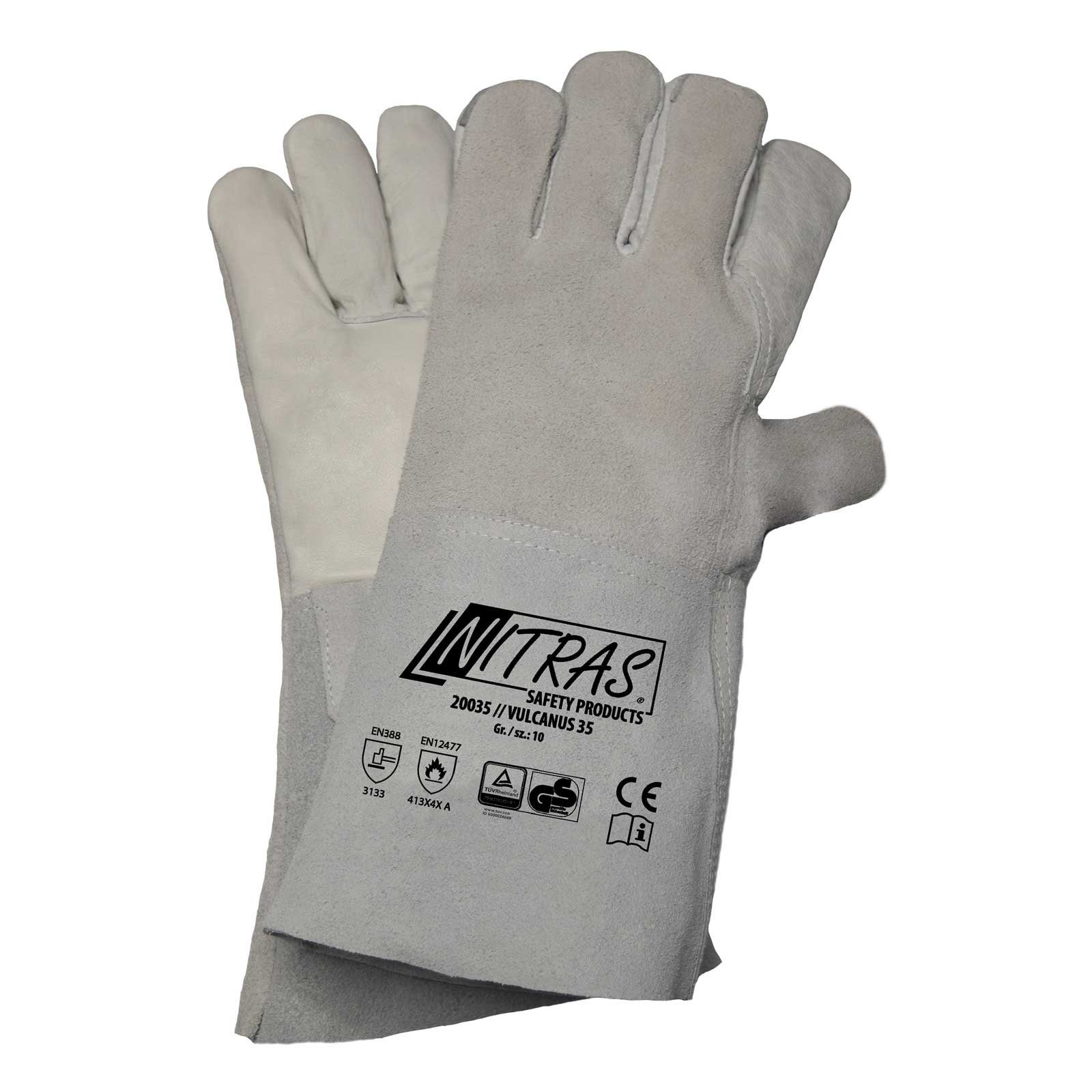 Nitras Hitzeschutzhandschuhe NITRAS 20035 Vulcanus Schweisserhandschuhe - 5-Finger Handschuhe