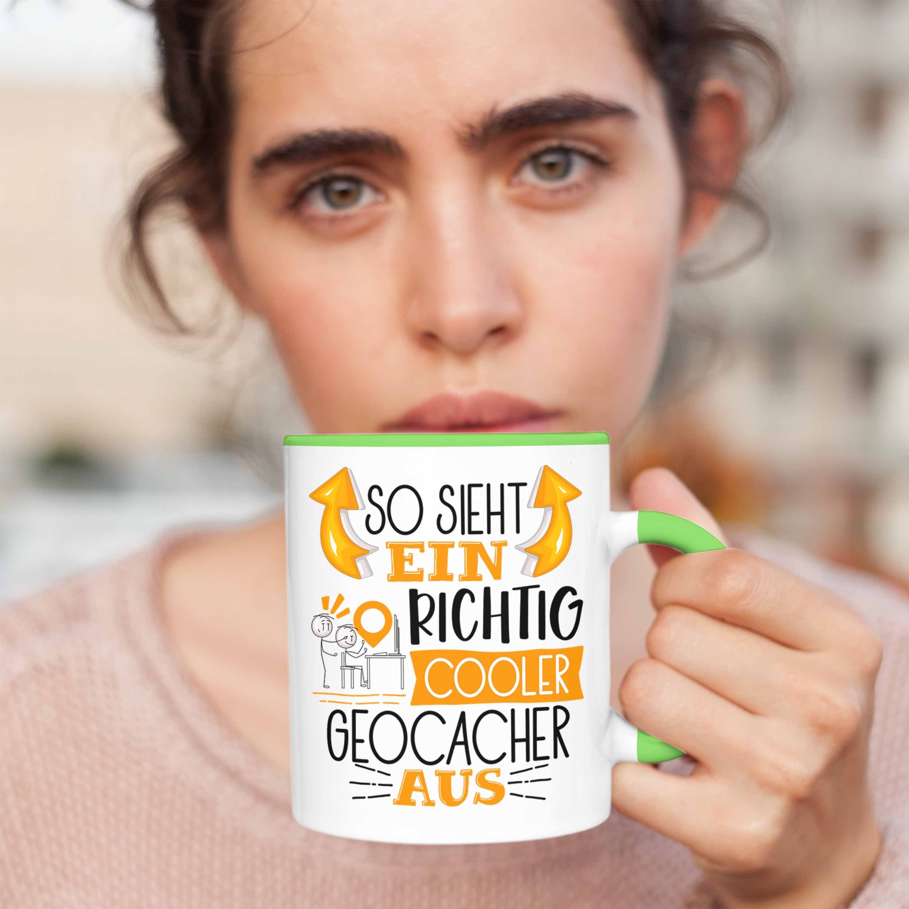 Ein Cooler Tasse Richtig Geocacher Geschenk Aus Spr Sieht So Trendation Lustiger Grün Tasse