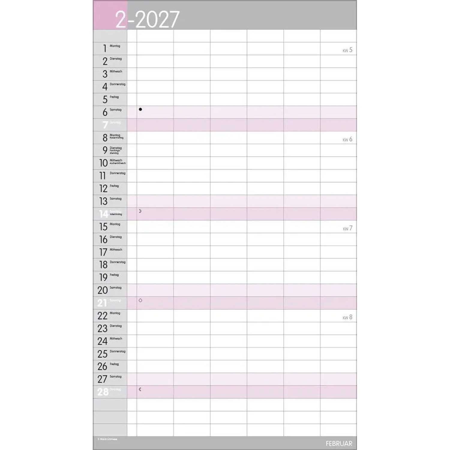 Korsch Verlag Wandkalender XL Familienplaner Pastell 2027