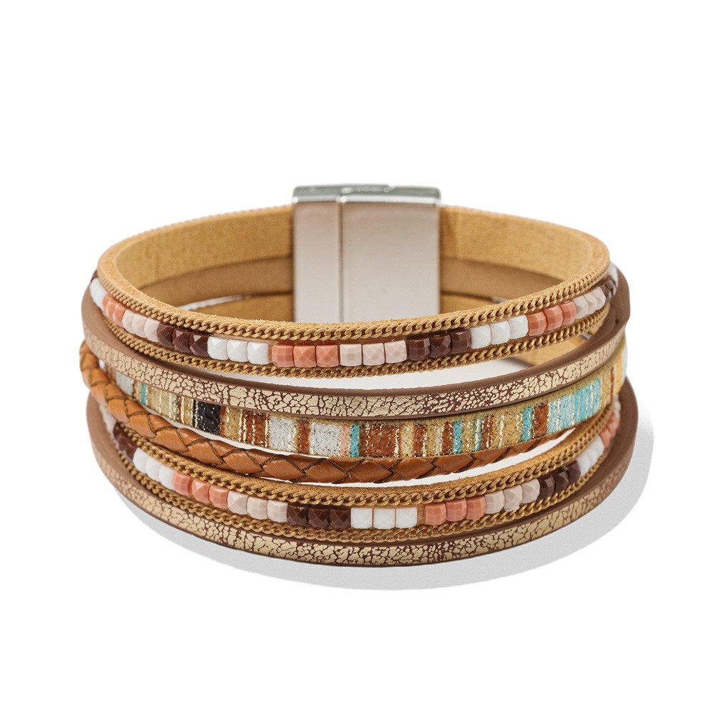 Firetti Armband Schmuck Geschenk Edelstahl Leder Armschmuck Armkette, Made in Germany