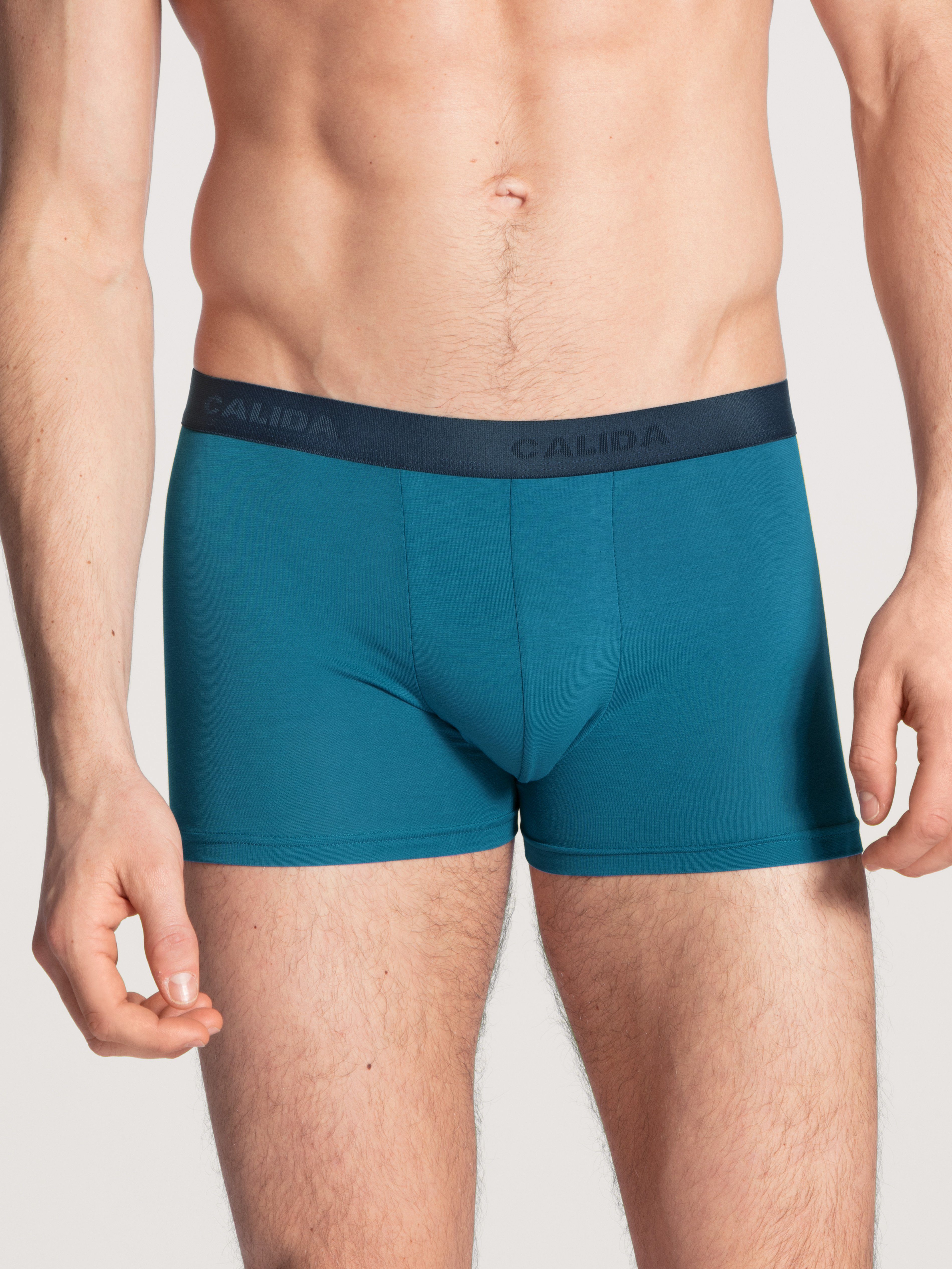 CALIDA Boxershorts (Packung, Benefit Boxer-Brief 3-St) Natural Jersey-Qualität formstabile Single mutlicolor