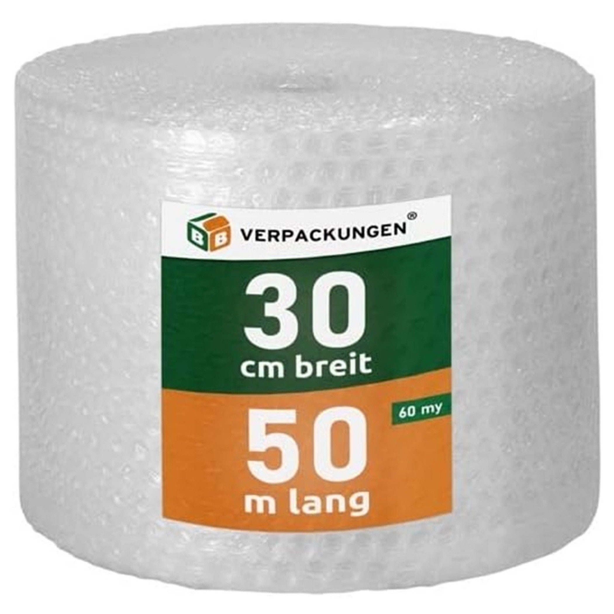 BB-Verpackungen Schutzfolie Luftpolsterfolie (0,3 x 50 m) 2-lagig 60 my, (1-St), 2-lagig, 0,3 x 50 m, 60 my