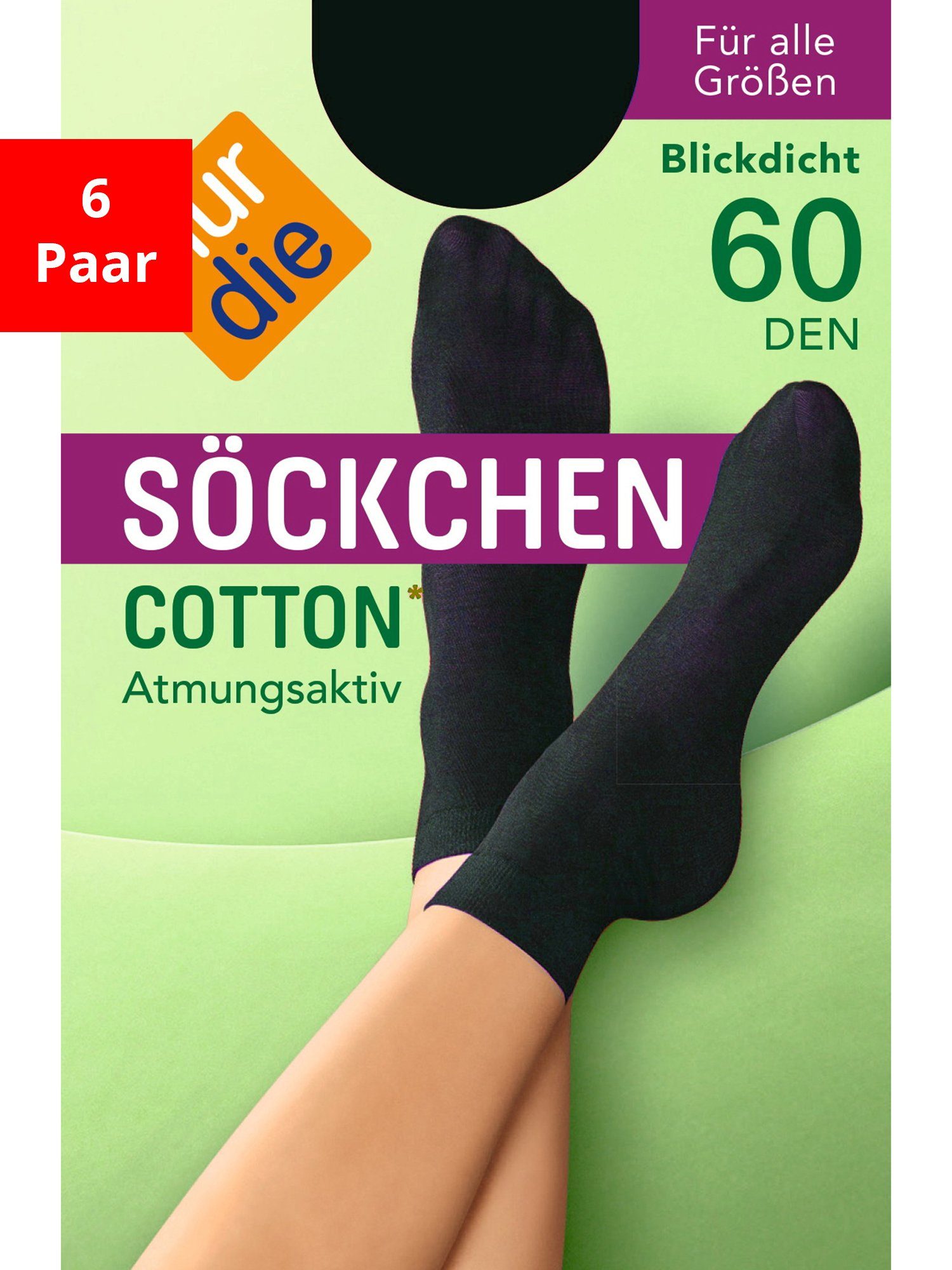 Nur Die Sneakersocken Söckchen Cotton 60 DEN (6-Paar)