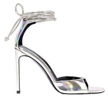 Stella McCartney Stella Mccartney Silver VEGAN Faux Ankle Tie Heels Sandals Pumps Schuh Pumps