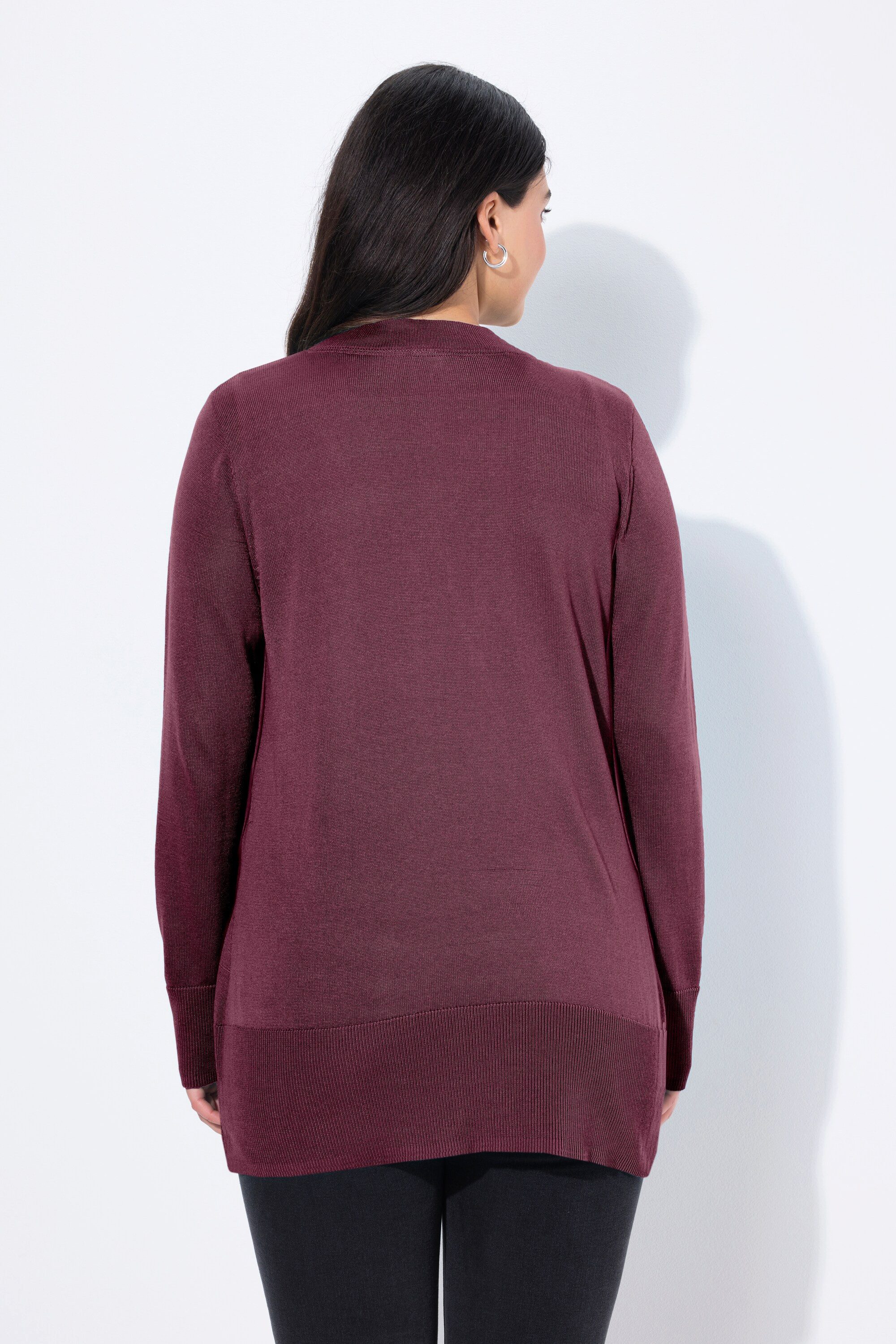 Ulla Popken Strickjacke Strickjacke V-Ausschnitt Knopfleiste Feinstrick Bestseller – Bild 3 von 4