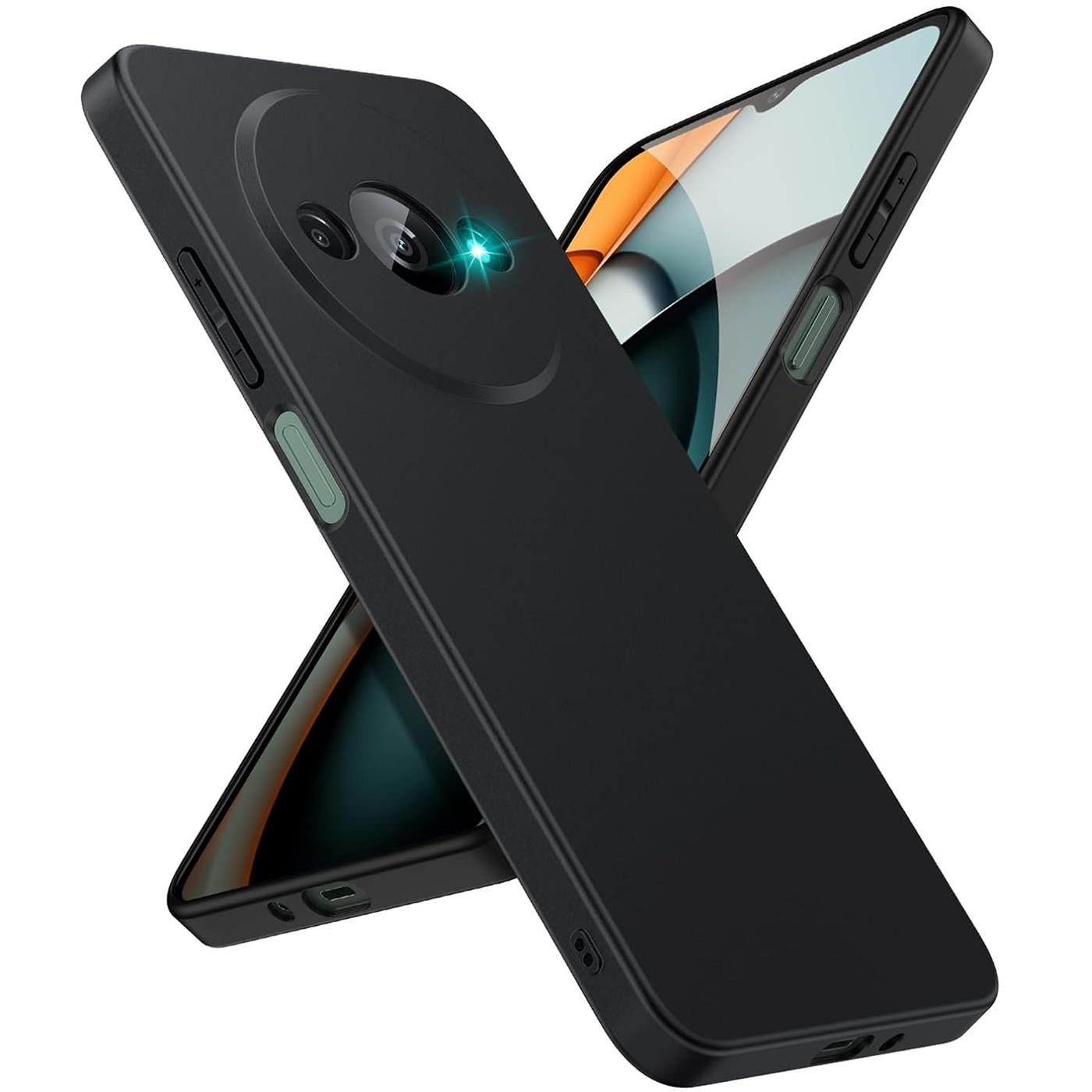 CoolGadget Handyhülle Handy Schutzhülle für Xiaomi Redmi A3 matt schwarz 6,71 Zoll, Silikon TPU Hülle Schutz Tasche Cover schlicht Slim Case