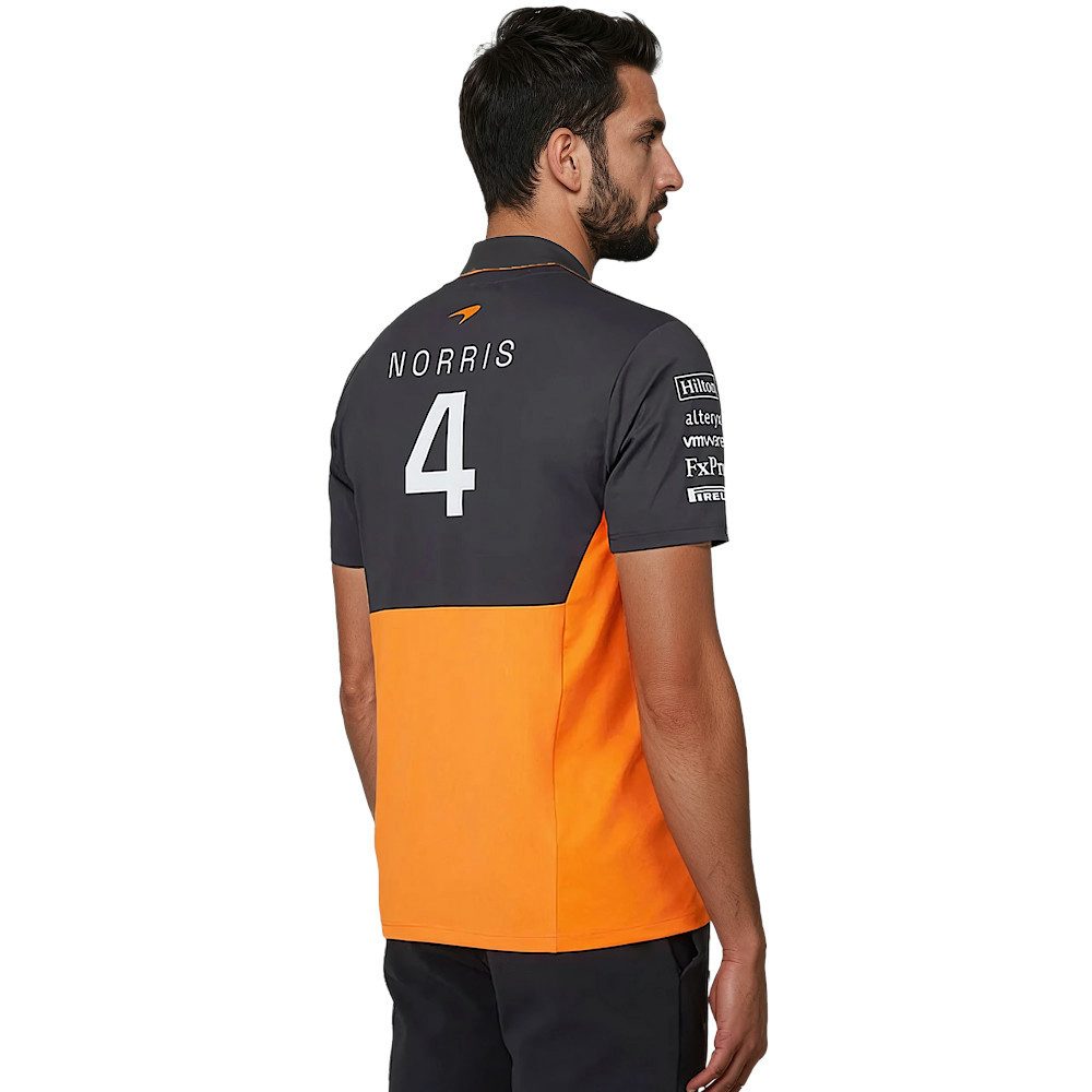 Castore T-Shirt McLaren Norris F1 T-Shirt RP Set Up Motorsport Sportshirt Original Formel 1 Fahrerdesign mit Sponsoren-Logos