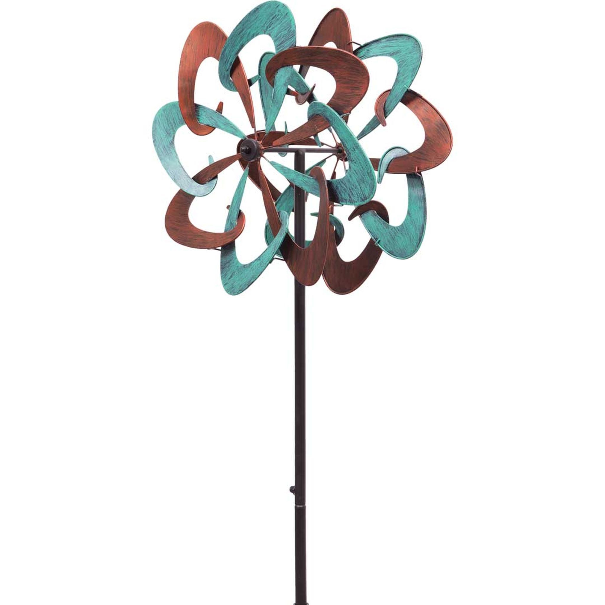 Kinetic Art Wanddekoobjekt Kinetic Art Metal Wind Spinner: Copper Swirl Duett