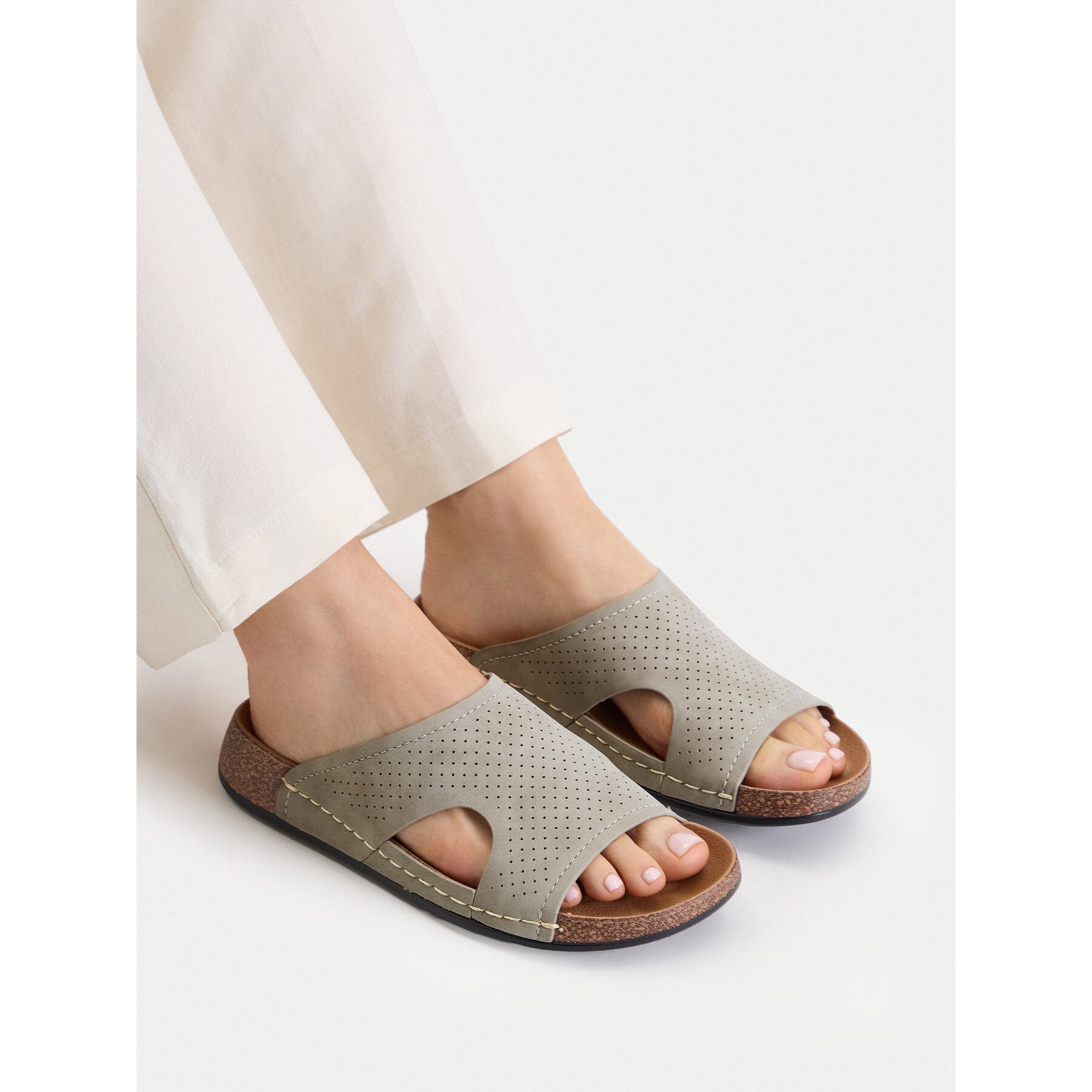 Go Soft Go Soft Damen-Flip-Flops, Grau Badepantolette