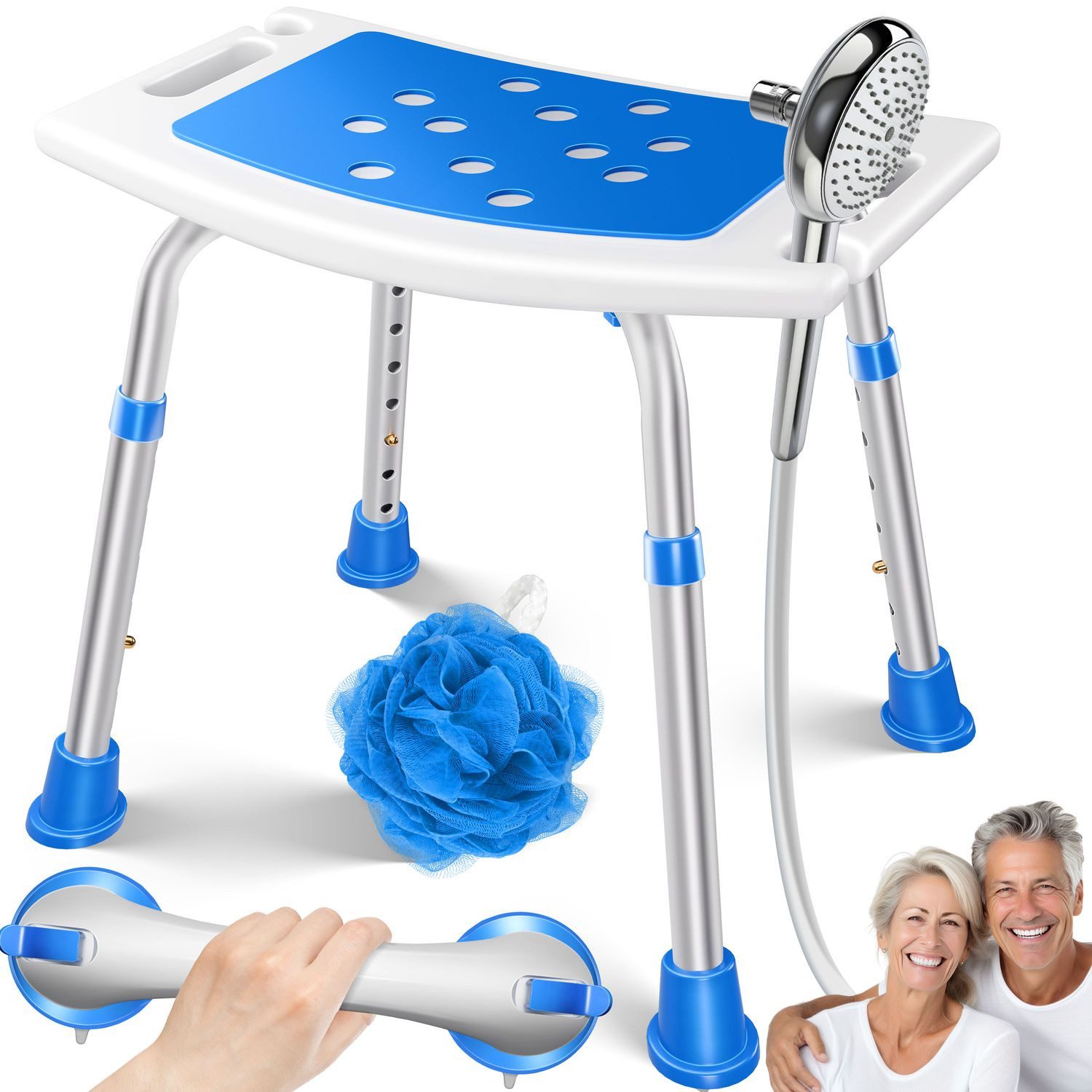 KESSER Табуретка для ванной комнаты, Duschhocker höhenverstellbar Duschhilfe Senioren Duschstuhl max. 136KG