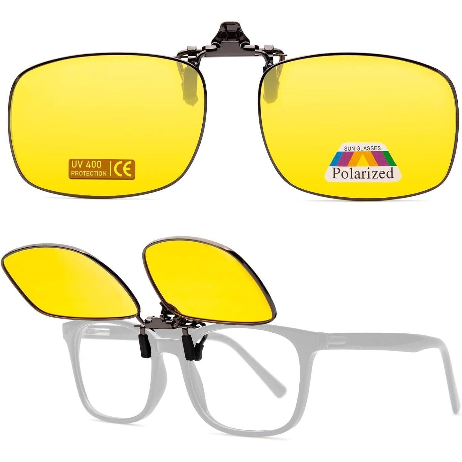 LuxusKollektion Sonnenbrille Sonnenbrille Clip On Nachtfahrbrille mit Metallrahmen 59mm X 41mm