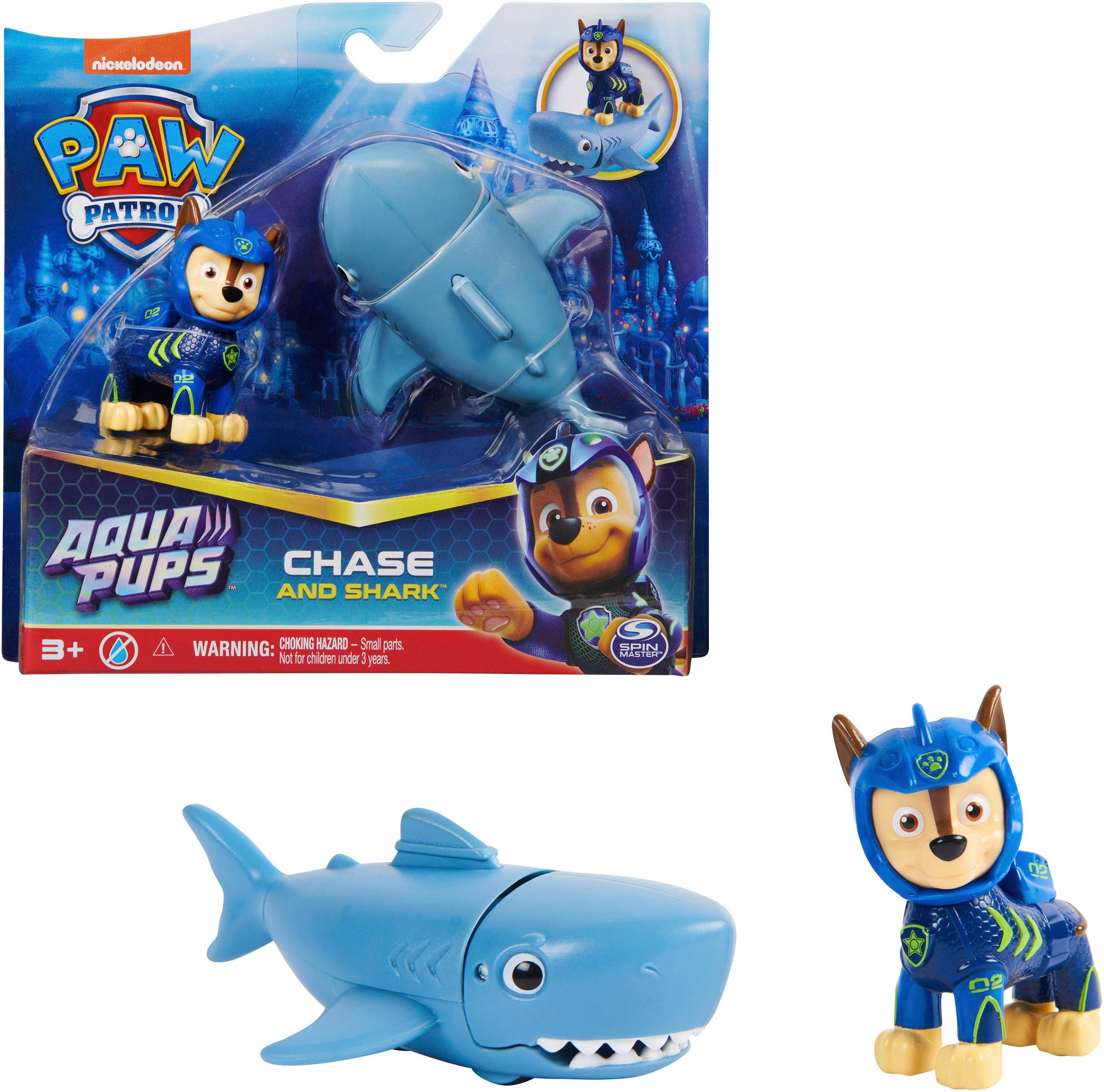 Spin Master Spielfigur Paw Patrol - Aqua Pups - Hero Pups Solid Chase, (Set)