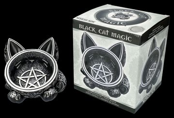 Figuren Shop GmbH Dekoschale Schale - Black Cat Magic - Dekoschale Nemesis Now Katze Pentagramm
