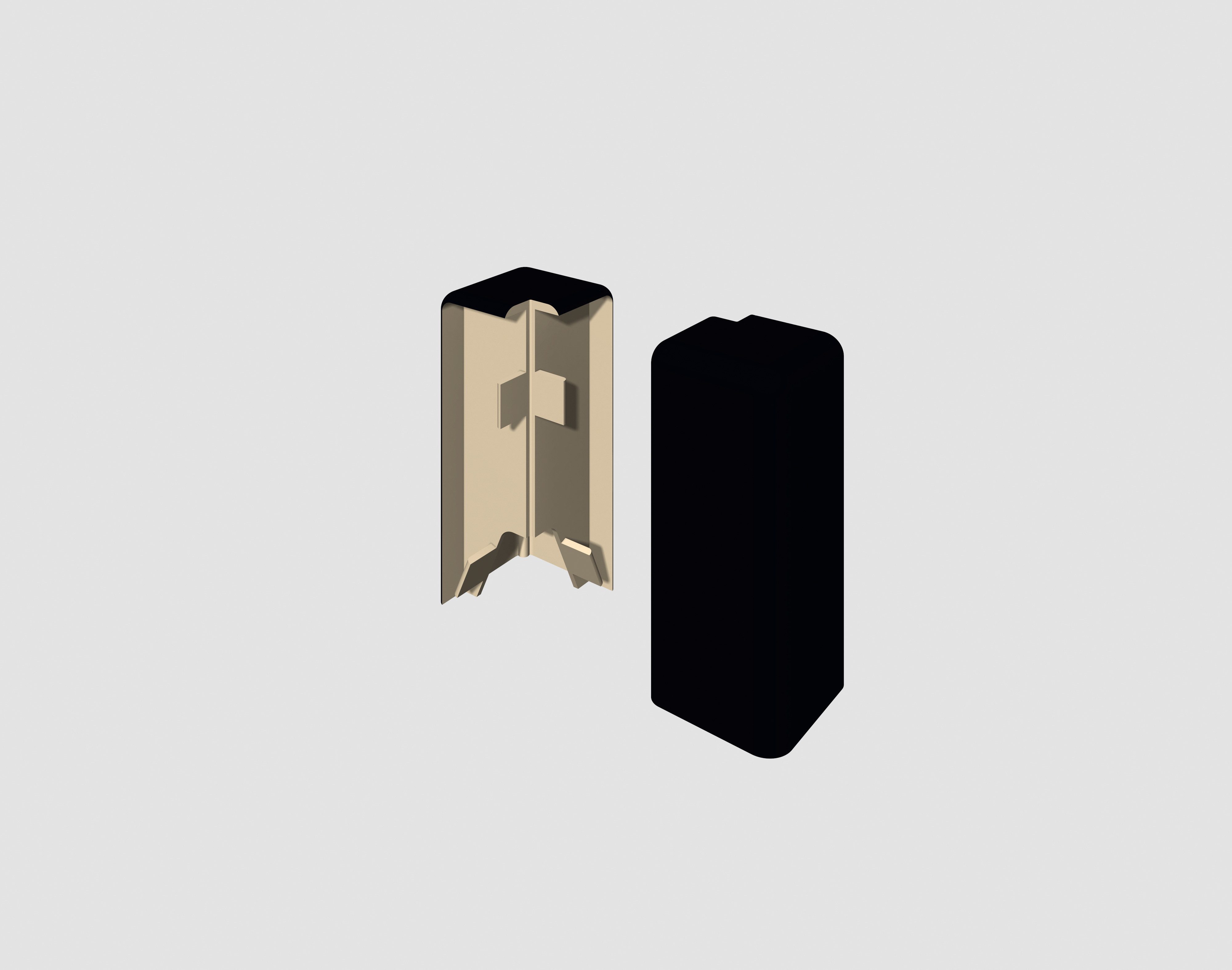 EGGER Sockelleisten-Aussenecke Universal schwarz, L: 1.6 cm, H: 5.9 cm, 2-St., neues kubisches Profil, 2 Stück