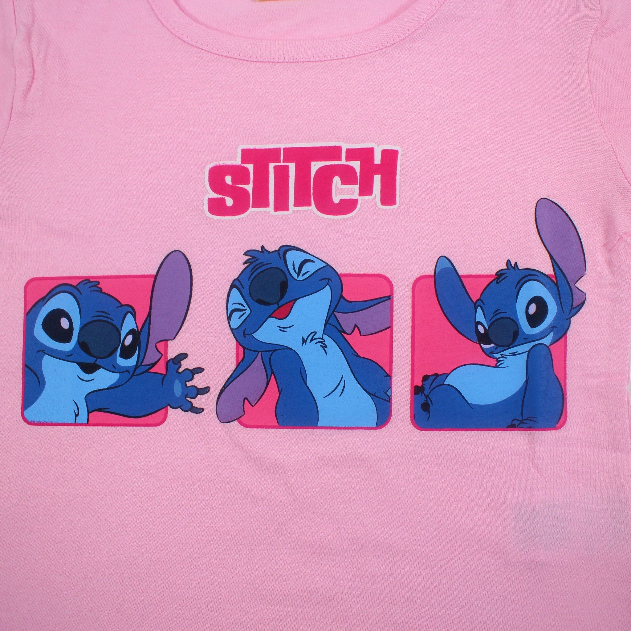Disney Print-Shirt Disney Stitch Kinder Mädchen T-Shirt Kurzarm Shirt Gr. 98 bis 128 (1-tlg) 100% Baumwolle