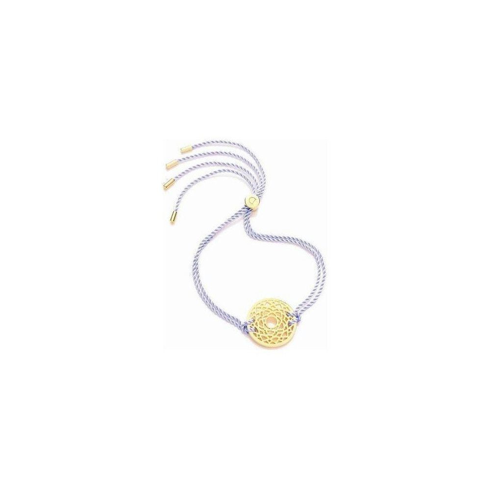 Daisy London Armband Crown Chakra Lilac, aus 925er Sterling-Silber und Textil, Zugband, Violett