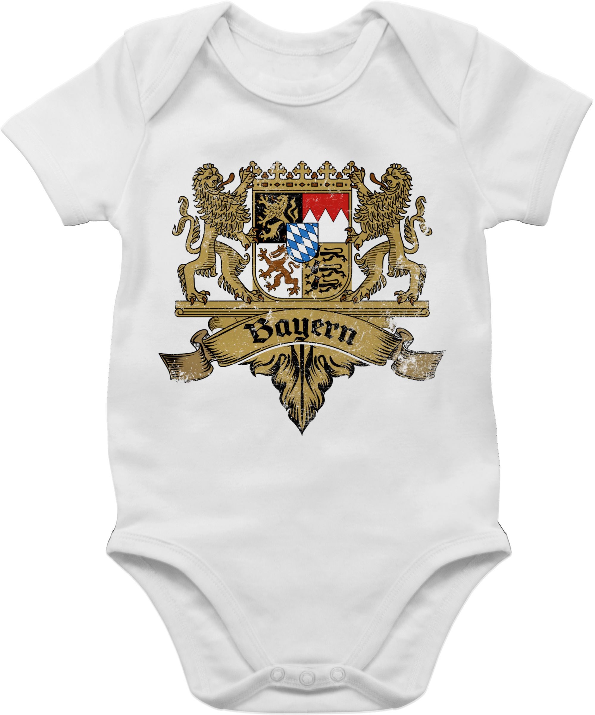 Shirtracer Shirtbody Bayern Wappen Bayernland Freistaat Bayern Mode für Oktoberfest Baby Outfit