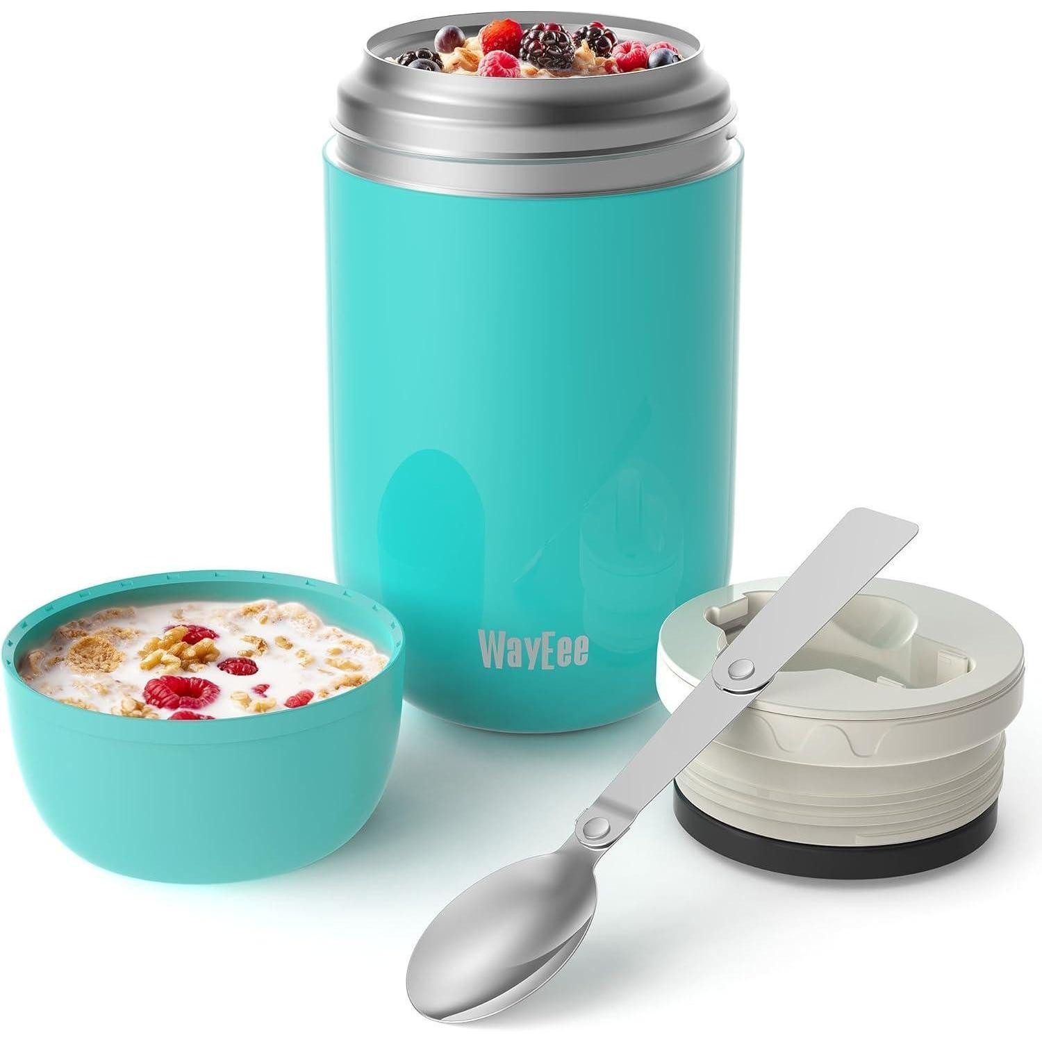 LuxusKollektion Thermobehälter Thermobehälter Essen 710ml Edelstahl Warmhaltebehälter Löffel Babybrei, Metall