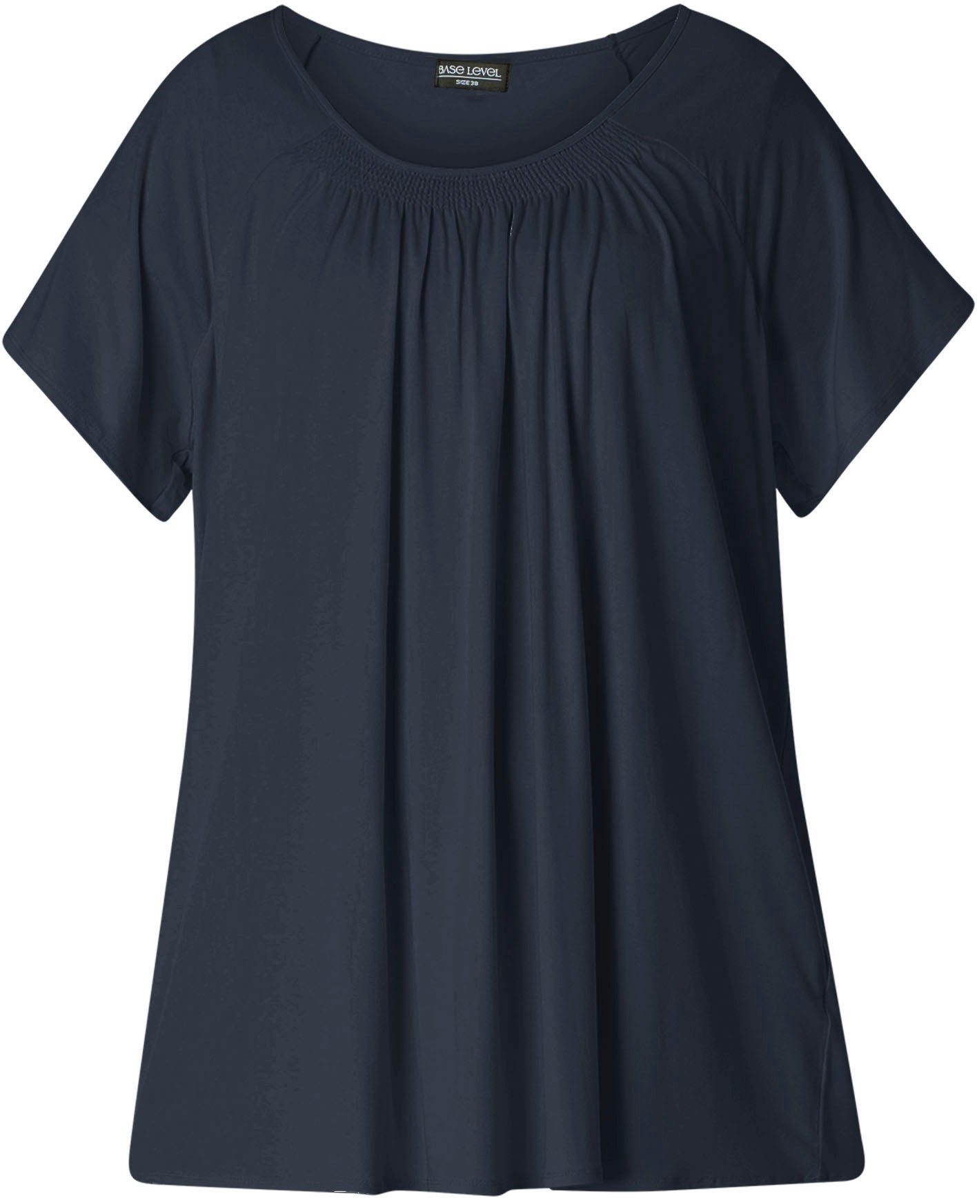 Yokia Curvy Baumwoll-Mischqualität navy T-Shirt In formstabiler Base blue dark Level