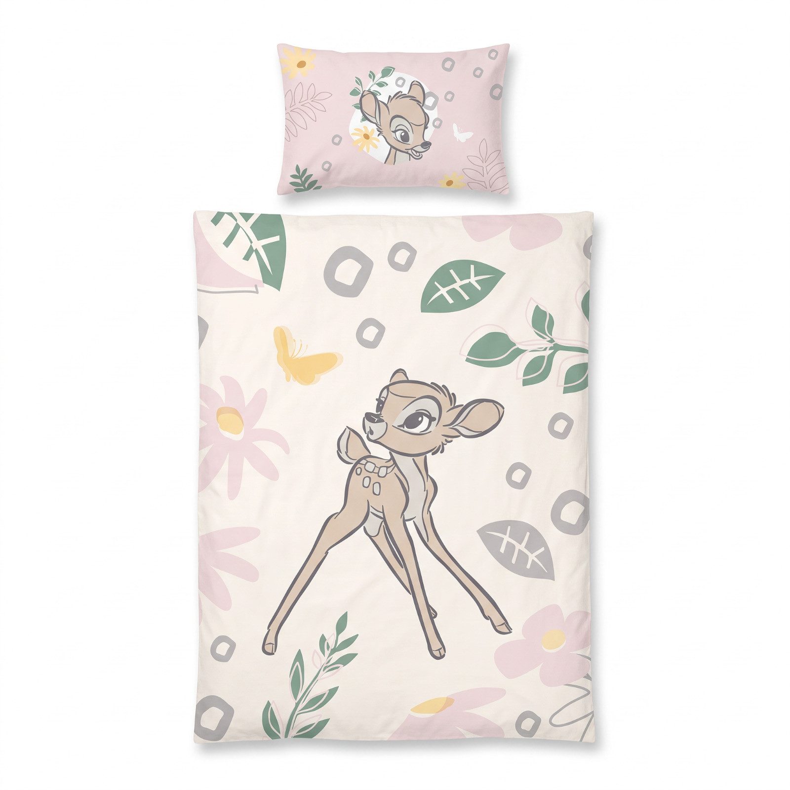Disney Babybettwäsche Disney Bambi Baby Bettwäsche Set 100x140 cm 40x60 cm 100% Baumwolle, 2 teilig