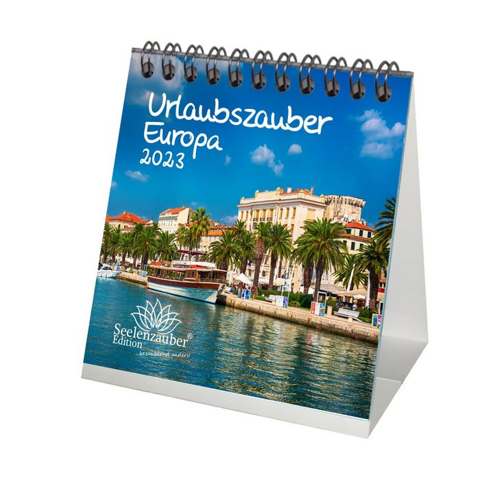 Seelenzauber Tischkalender Reisezauber Europa Tischkalender für 2023 Format 10cm x 10cm Europa