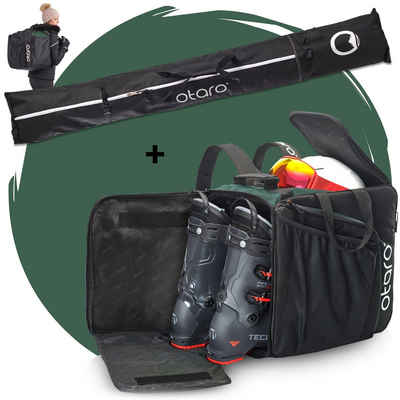 Otaro Sporttasche Set: Skischuhtasche & Skitasche, Pro-Set für 1 Paar Ski (Schutz für deine Ausrüstung, für 1 Paar Ski + Stöcke, Perfekt durchdacht, ausklappbare Standfläche)