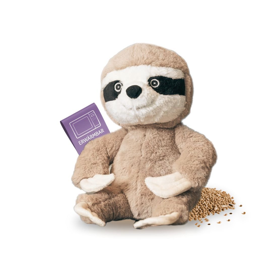 Habibi Plush Wärmekissen Habibi Plush Wärmetier Stofftier 1947 Faultier, herausnehmbare Hirsefüllung