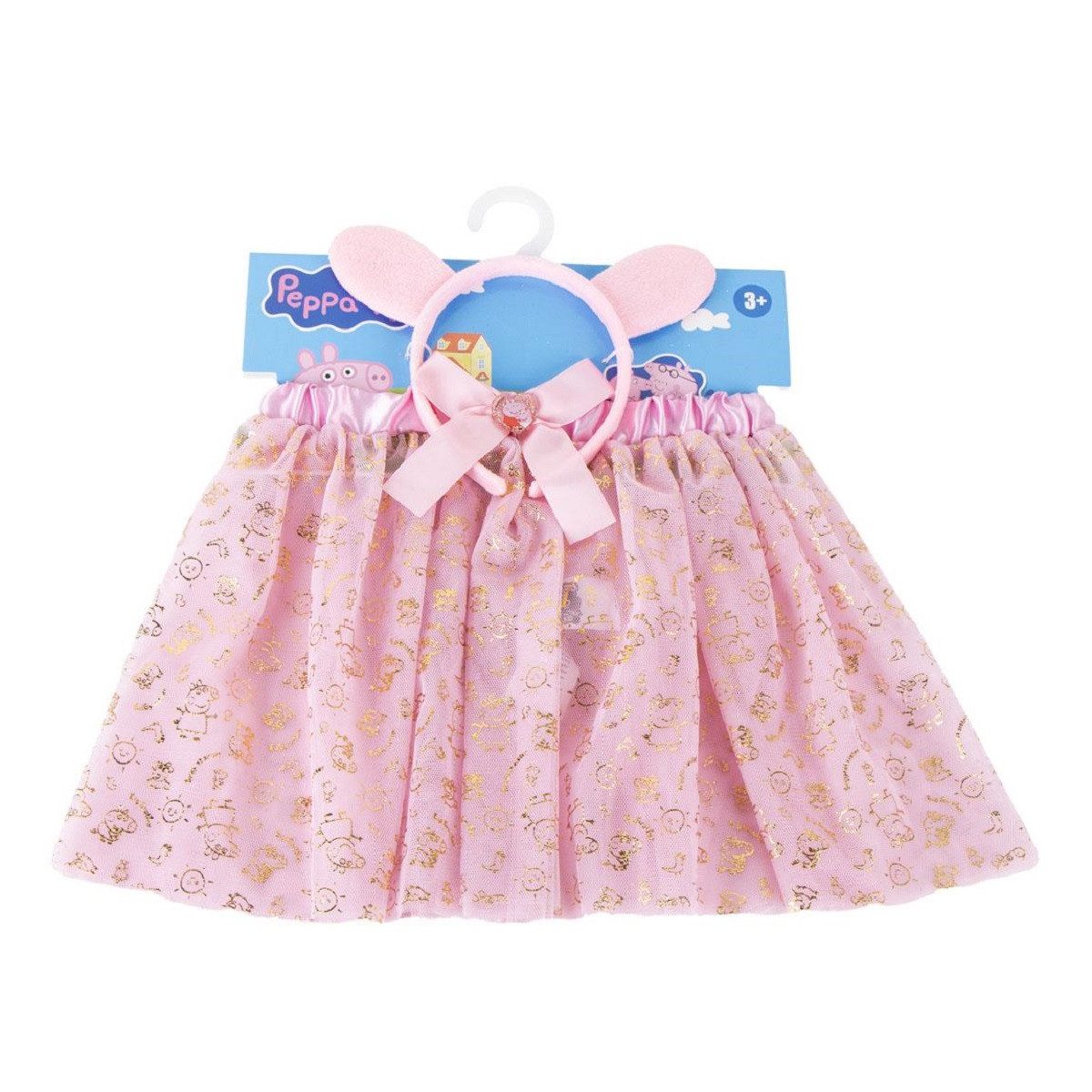 Peppa Pig Kostüm Kinder Beauty-Set mit Tutu, Stirnband für Verkleidung