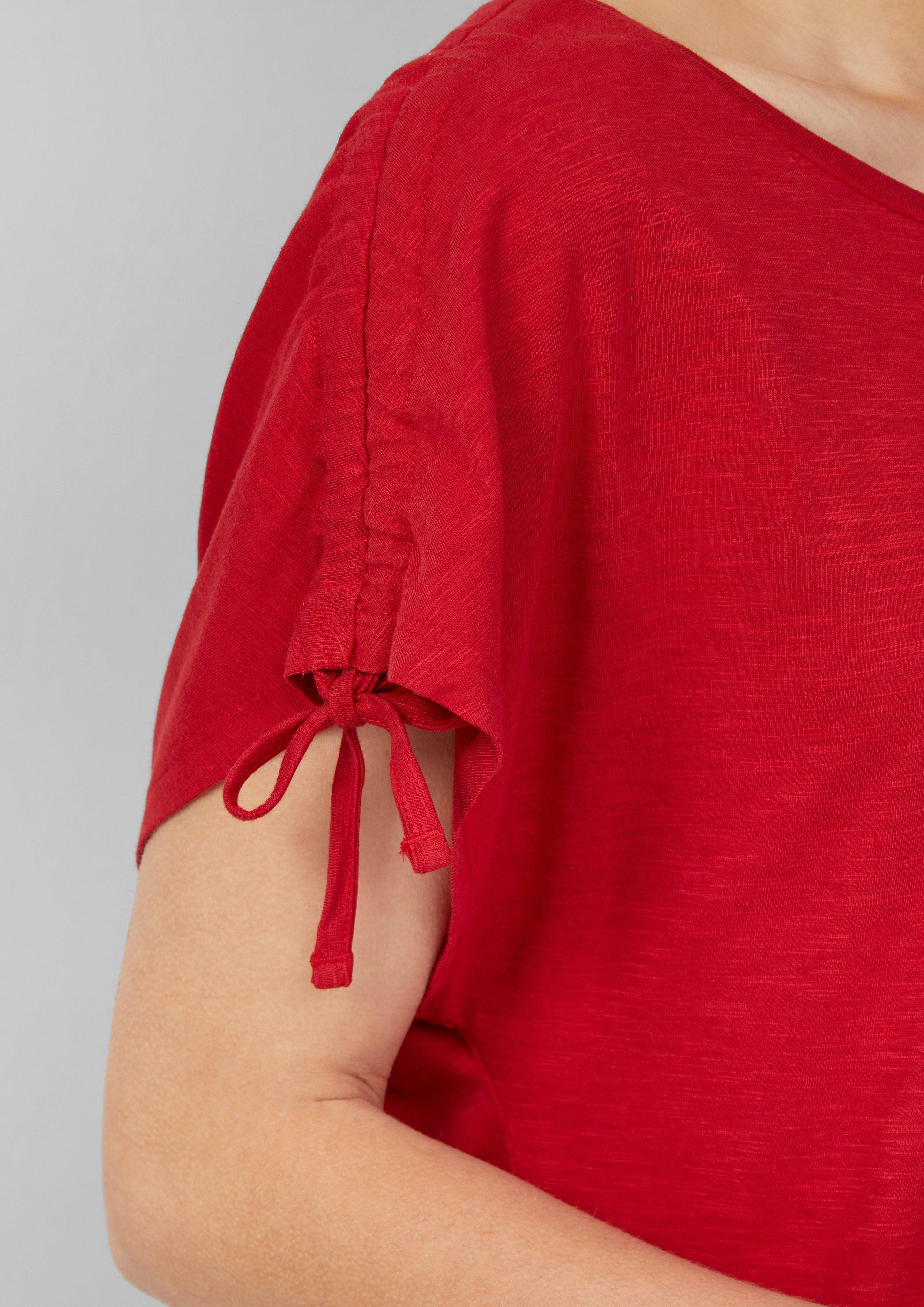 s.Oliver Shirttop T-Shirt mit Flammgarnstruktur und günstig online kaufen