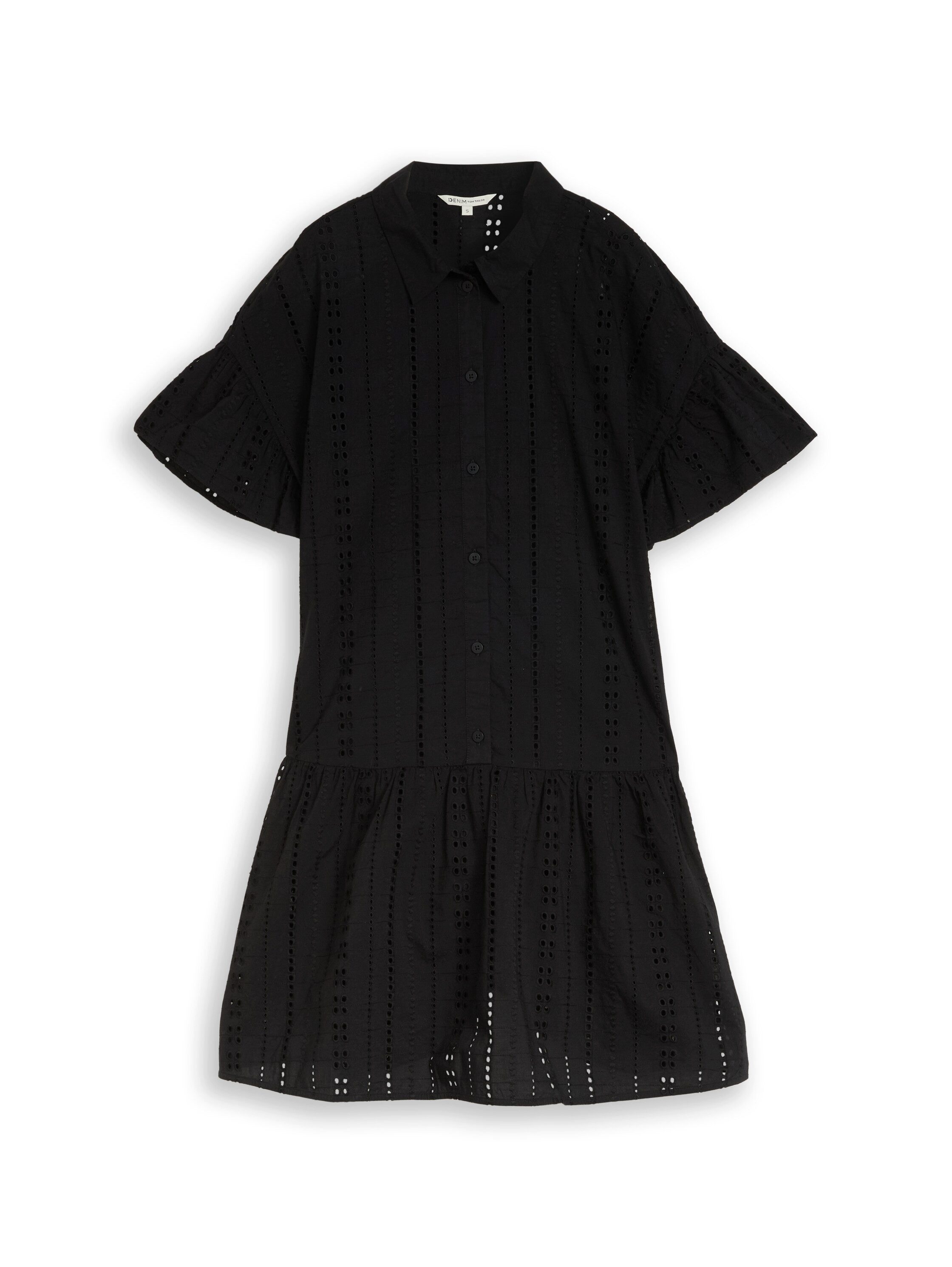 TOM TAILOR Denim Hemdblusenkleid Sommerkleid mit Häkel-Details – Bild 5 von 5