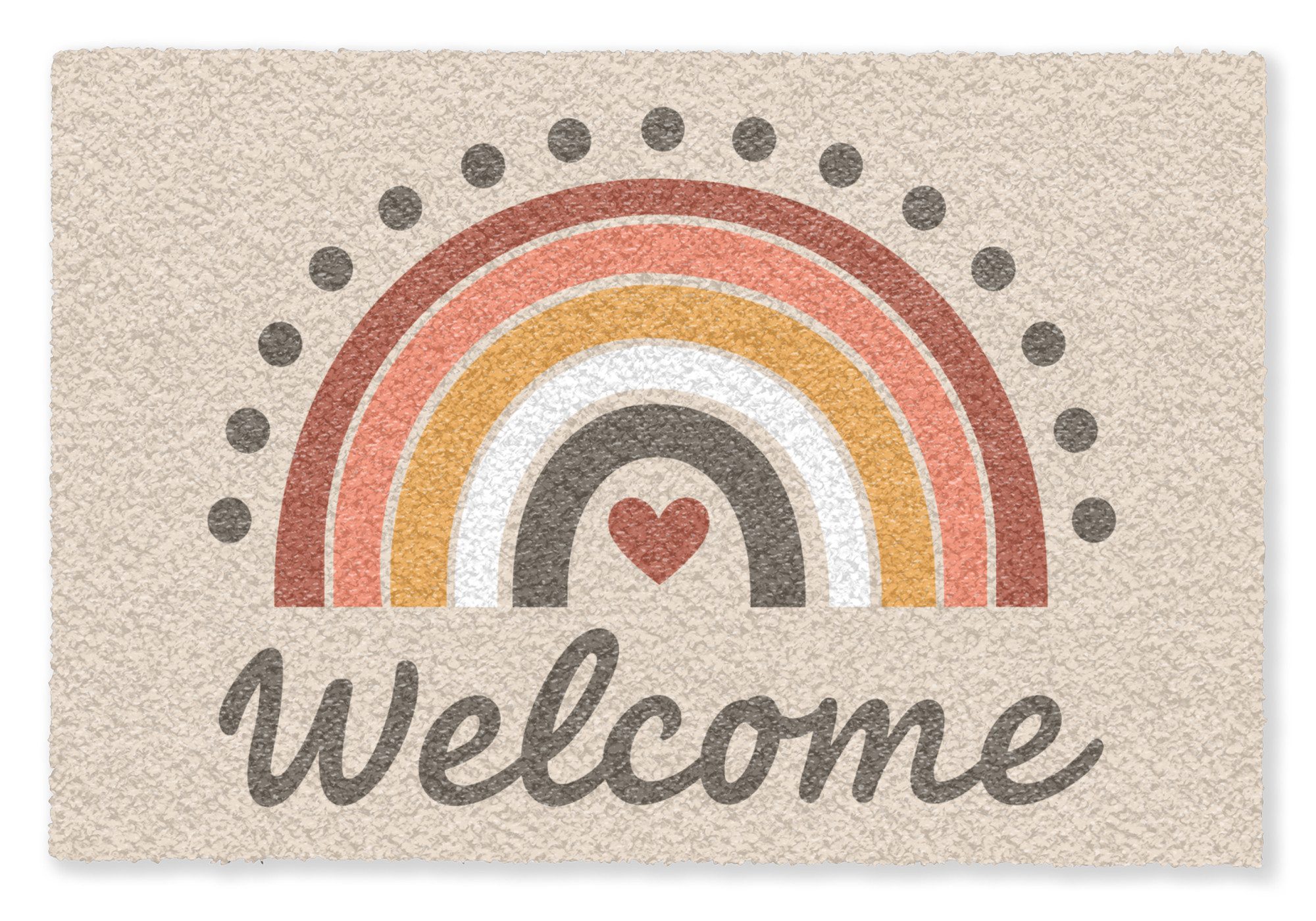 MuchoWow Fußmatte Willkommen - Regenbogen - Farbenfroh, Rechteckig, innen Schmutzfangmatte, Tür, Schmutzfänger Flur, Teppich 60x40 cm