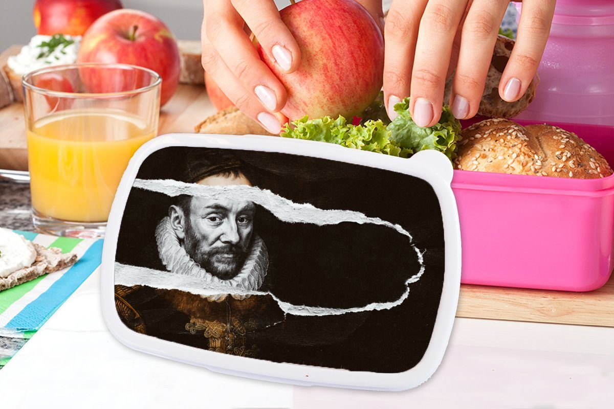Snackbox, Wilhelm Kinder, MuchoWow Brotbox Lunchbox für Alte Meister (2-tlg), Kunststoff - Adriaen rosa Kunststoff, von Brotdose Erwachsene, Thomasz, Oranien Mädchen, -